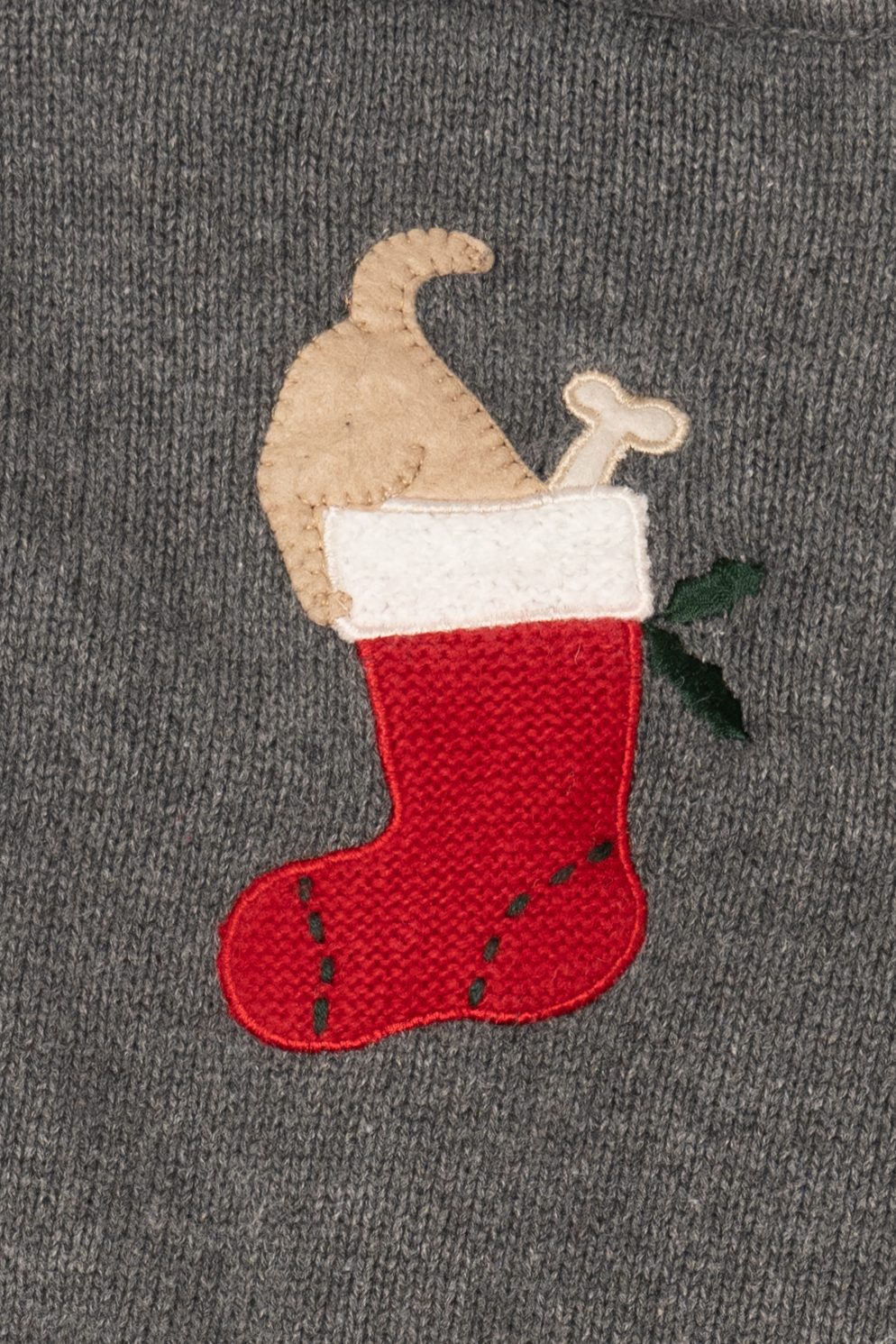 Vintage Gray Crazy Horse Dogs Ugly Christmas Cardigan (2000s)