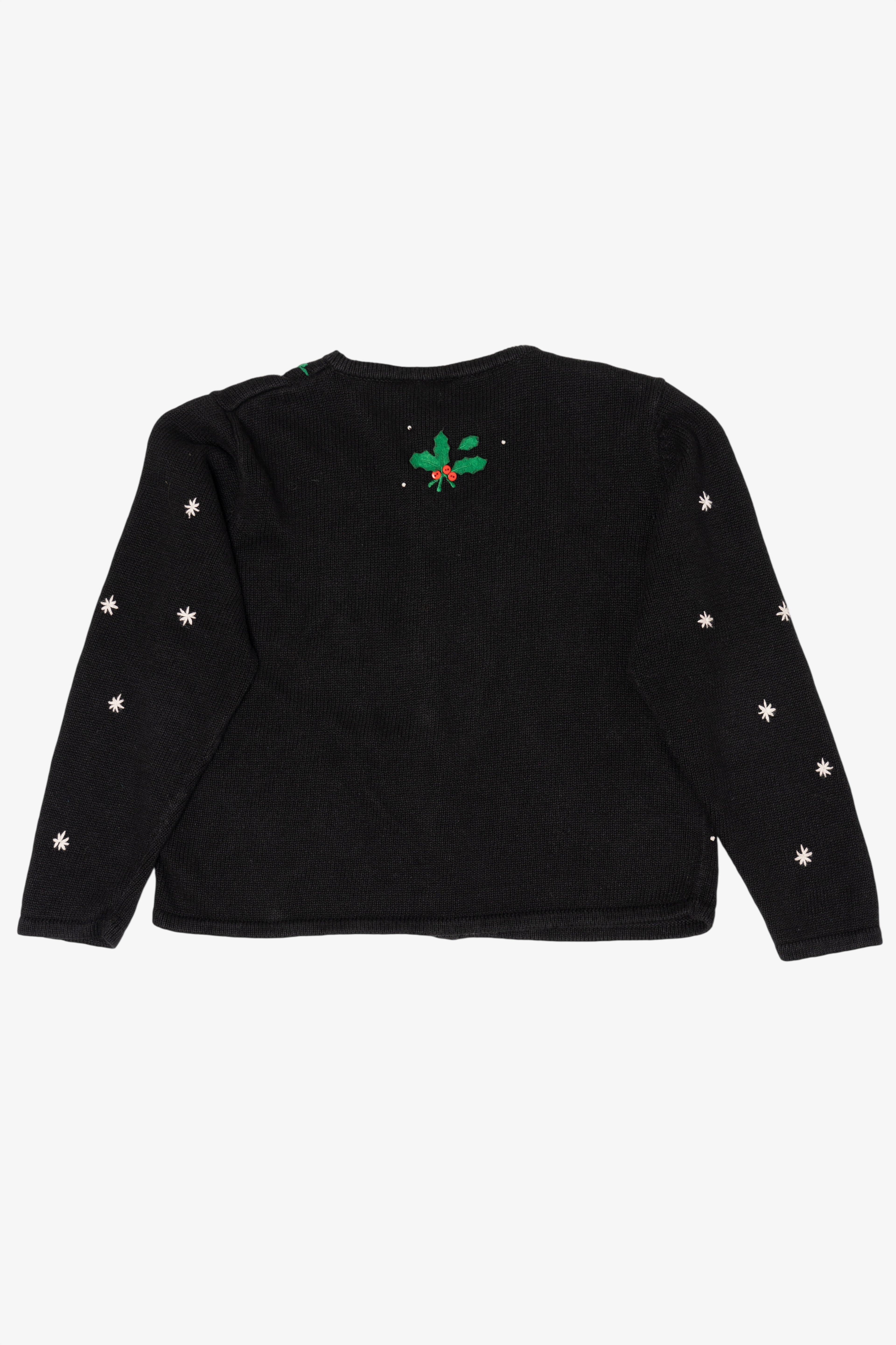 Vintage Black Erika Ugly Christmas Cardigan (1990s)