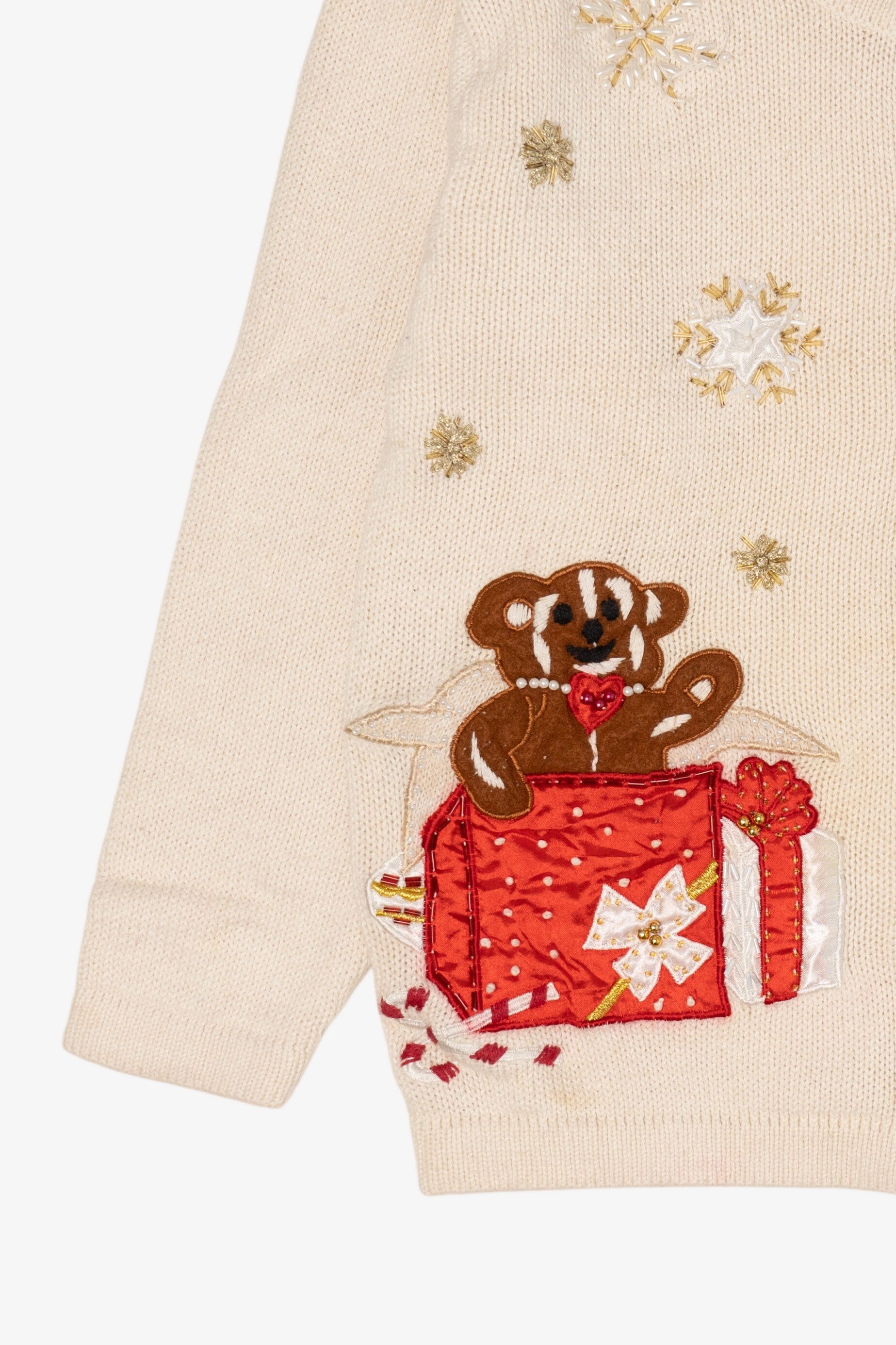 Vintage White In Resource Presents Ugly Christmas Cardigan (1990s)