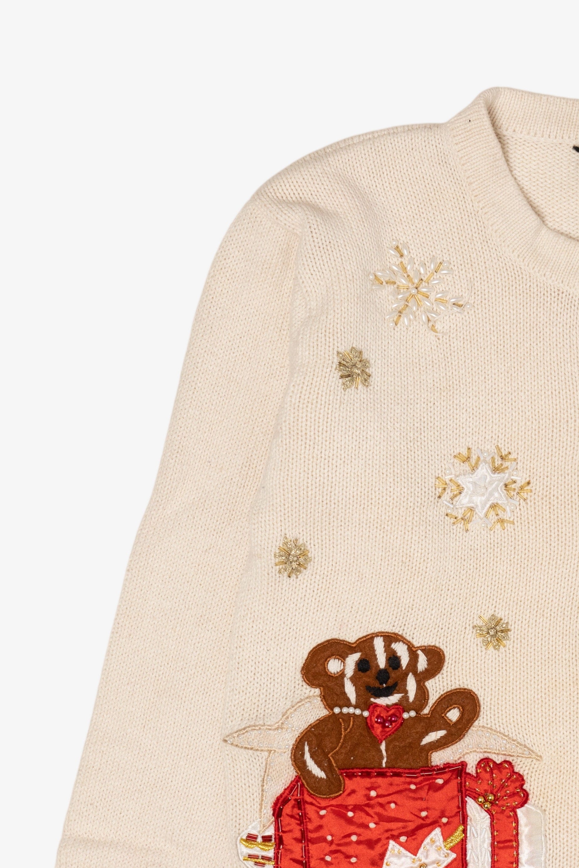 Vintage White In Resource Presents Ugly Christmas Cardigan (1990s)