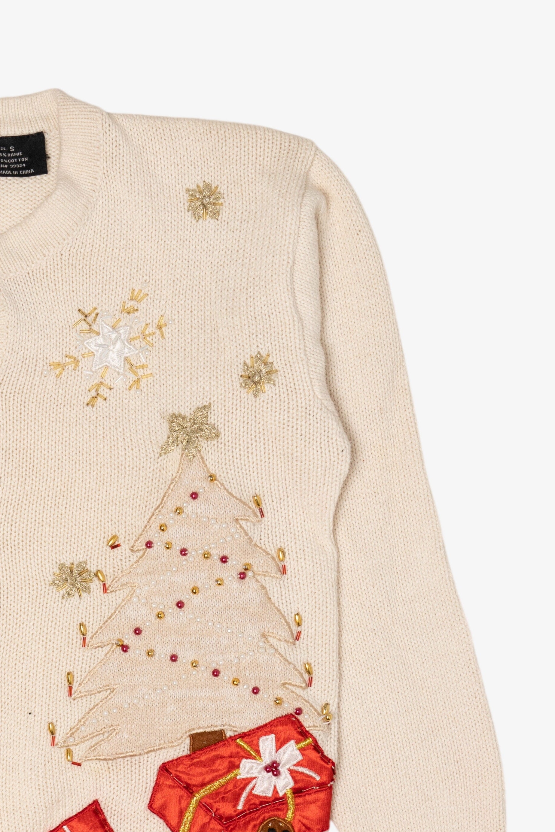 Vintage White In Resource Presents Ugly Christmas Cardigan (1990s)