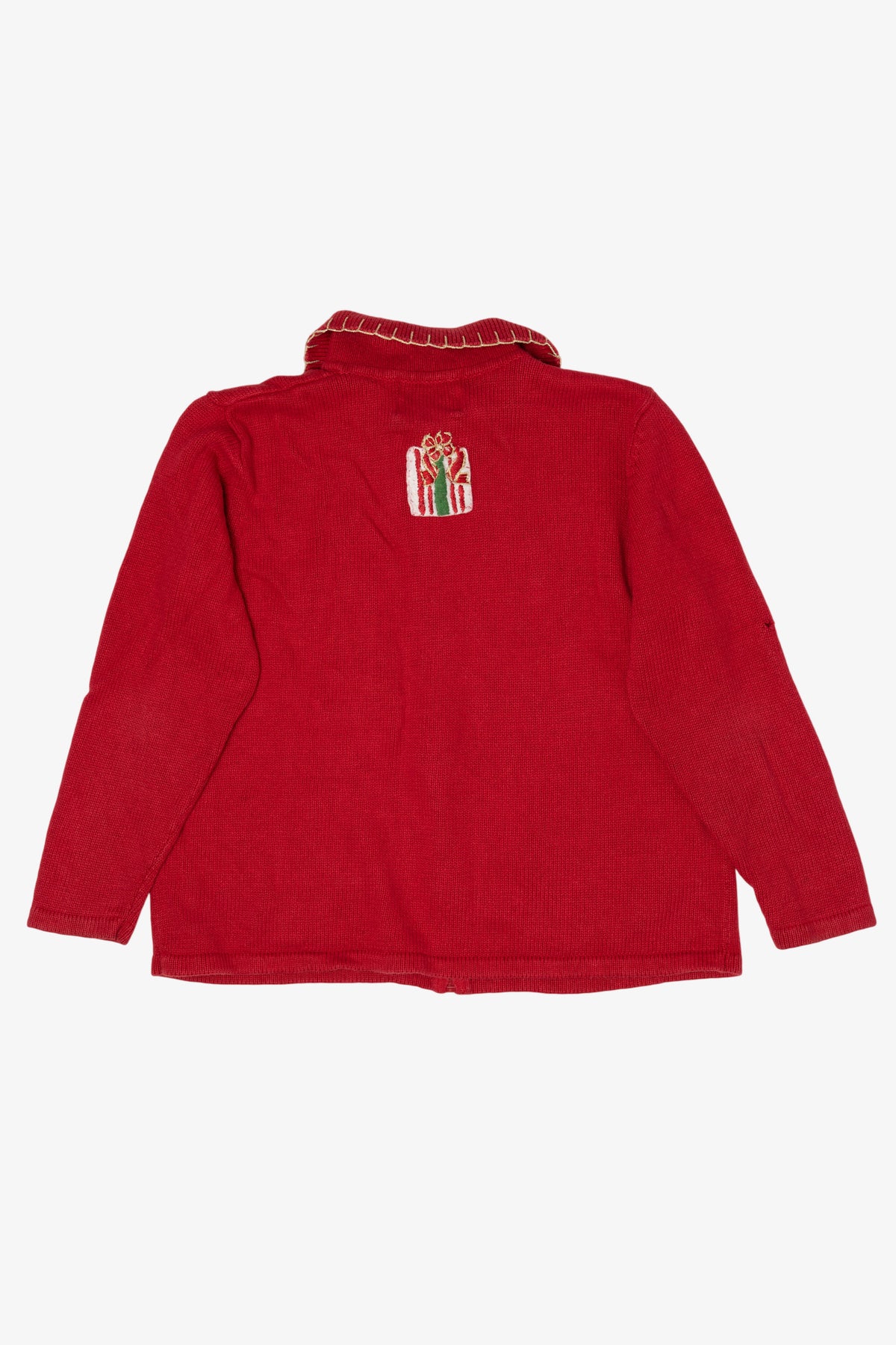 Vintage Red Heirloom Collectible Presents Ugly Christmas Cardigan (2000s)