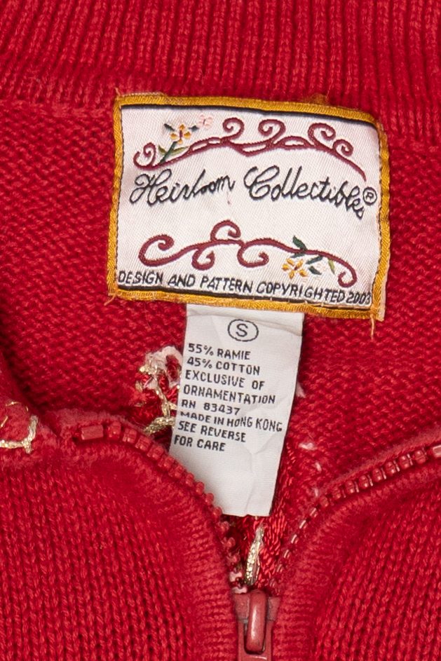 Vintage Red Heirloom Collectible Presents Ugly Christmas Cardigan (2000s)