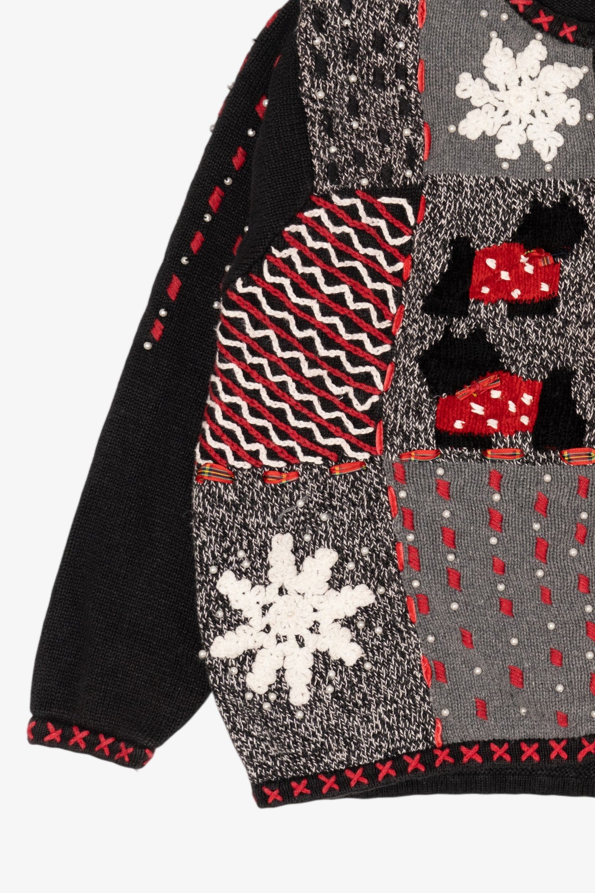 Vintage Gray Designers Originals Studio Dogs Christmas Cardigan (1990s)