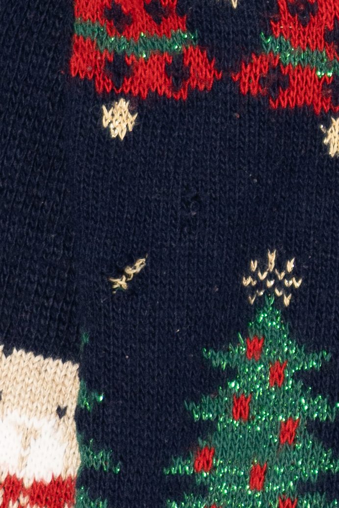 Vintage Navy Blue Nutcracker Bears Ugly Christmas Cardigan (1980s)