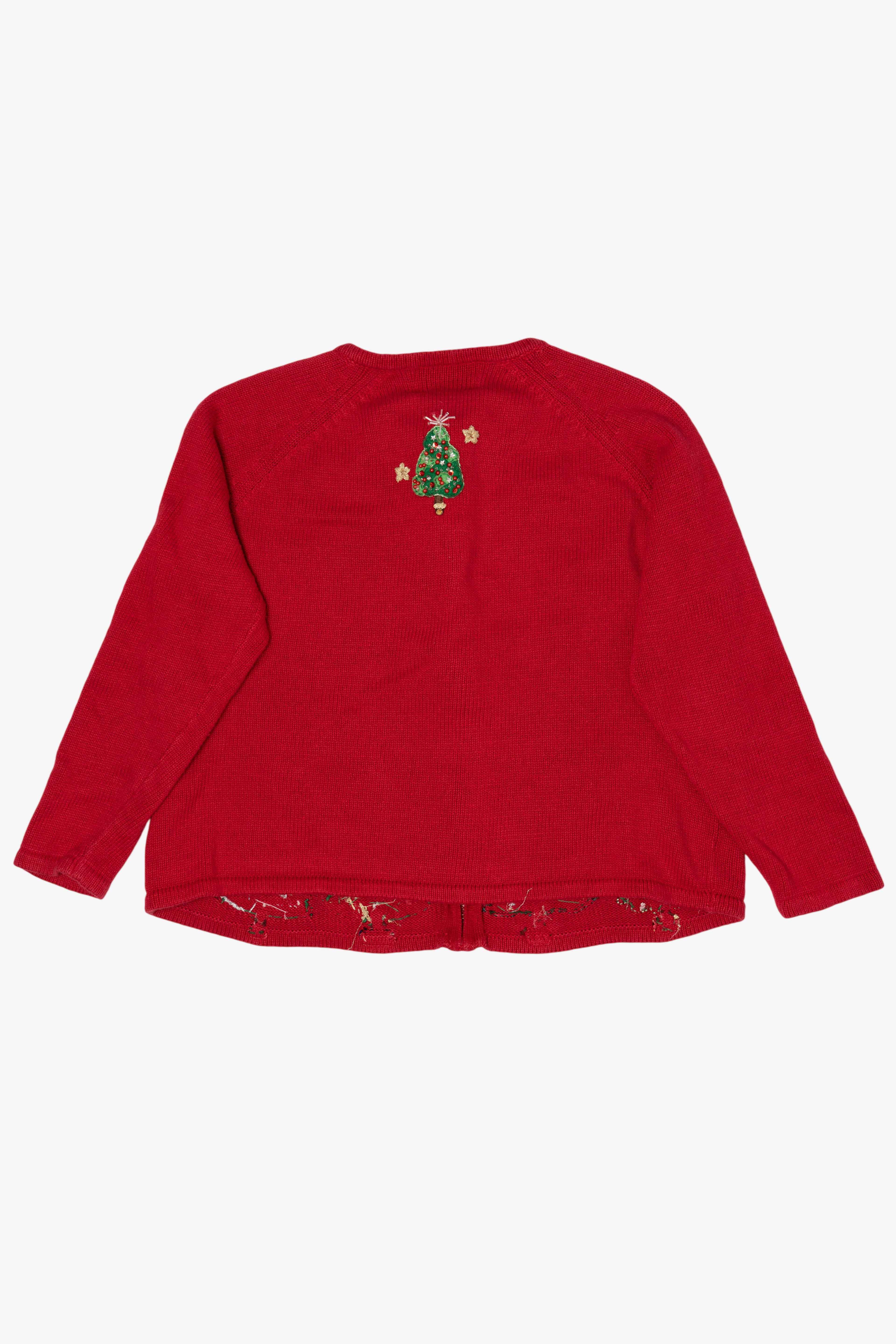 Vintage Red Tiara International Trees Ugly Christmas Cardigan (2000s)