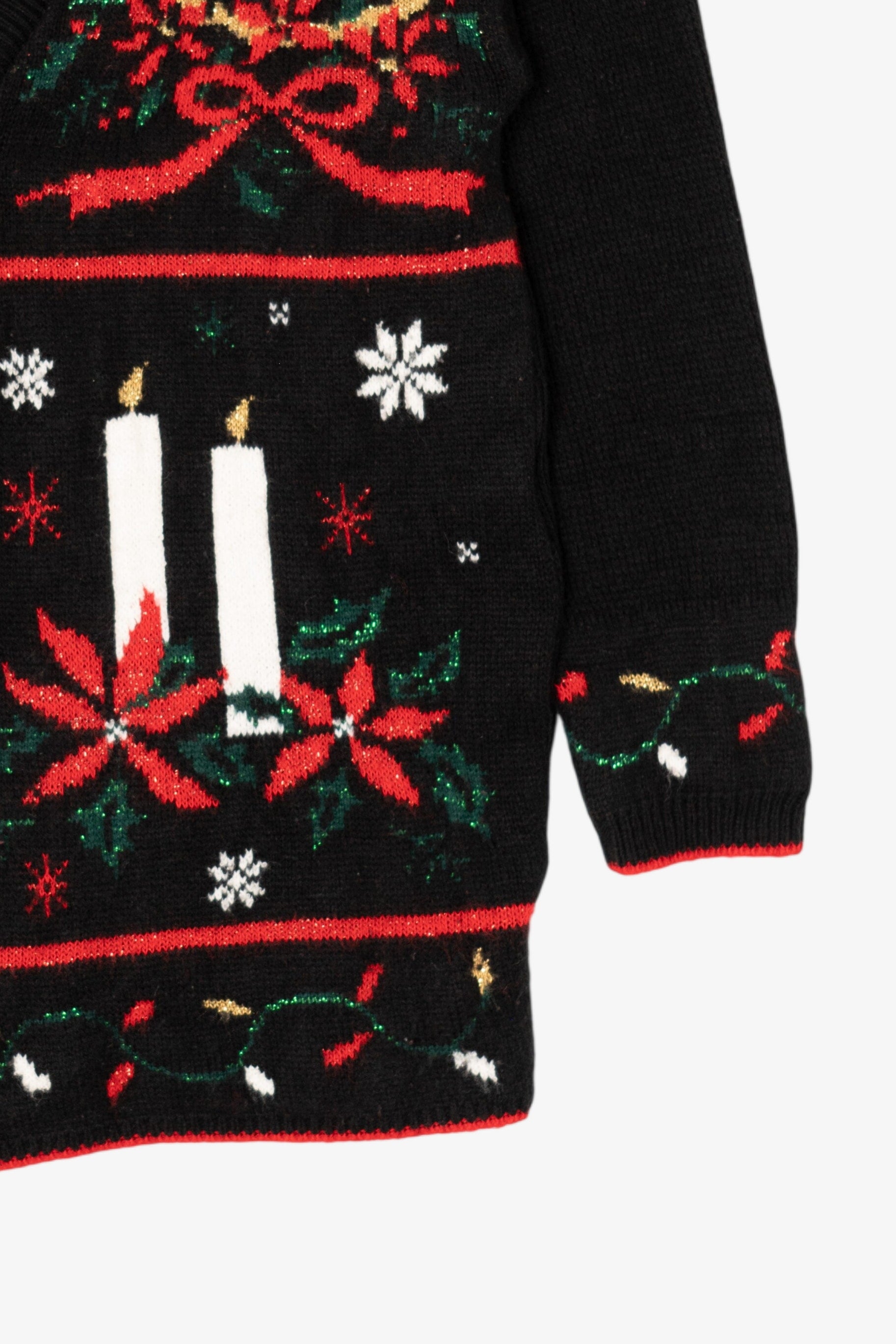Vintage Black SASSON Ugly Christmas Cardigan (1990s)
