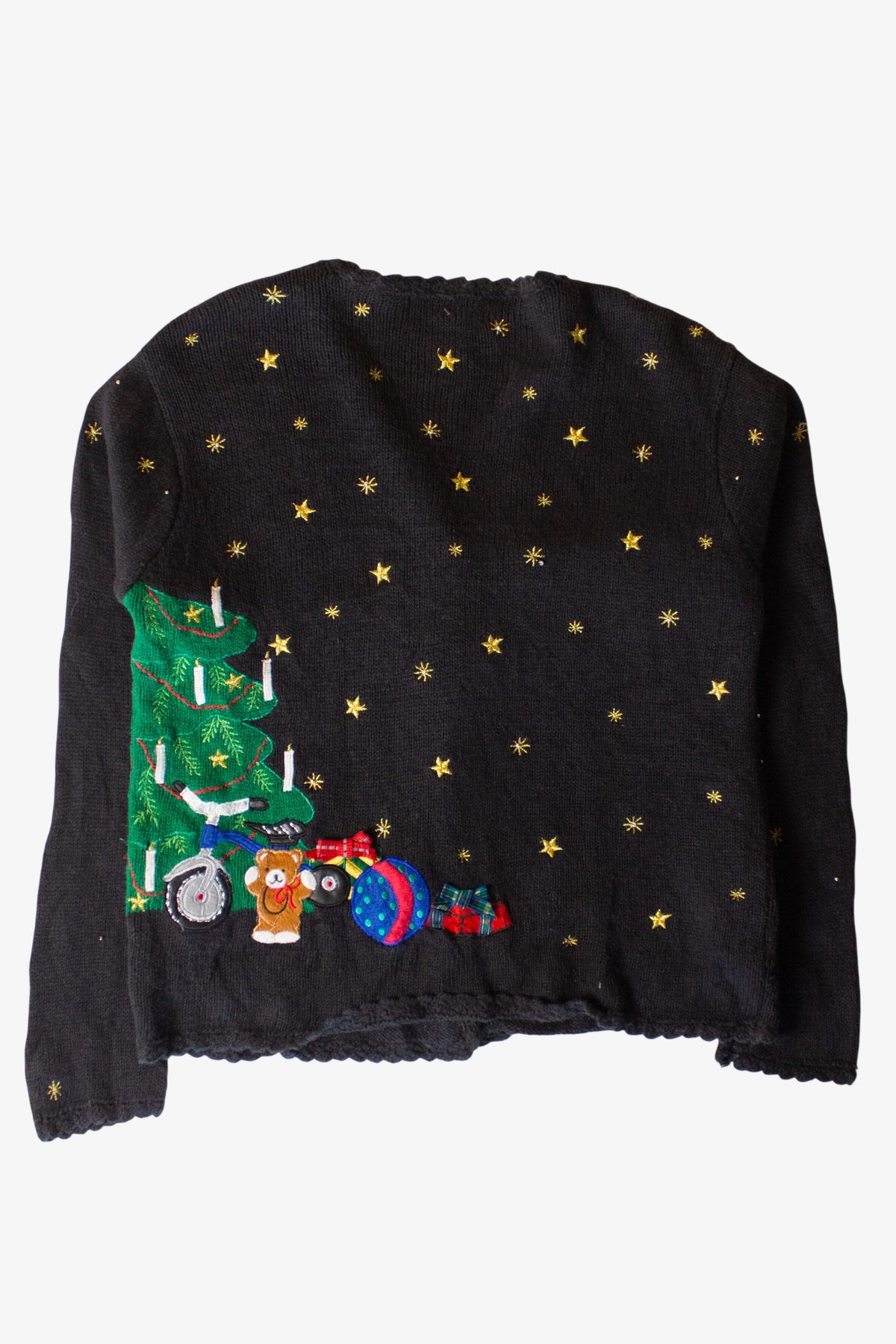 Vintage Santa Stars Ugly Christmas Cardigan (1990s)
