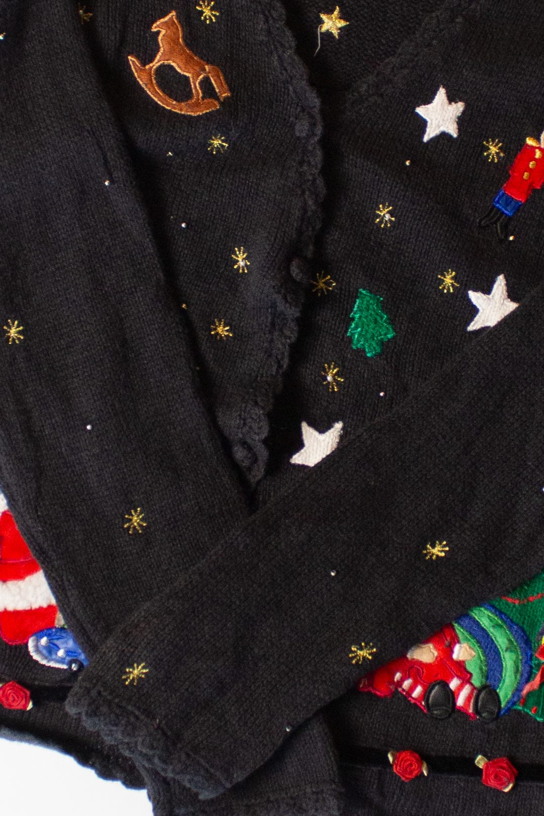 Vintage Santa Stars Ugly Christmas Cardigan (1990s)