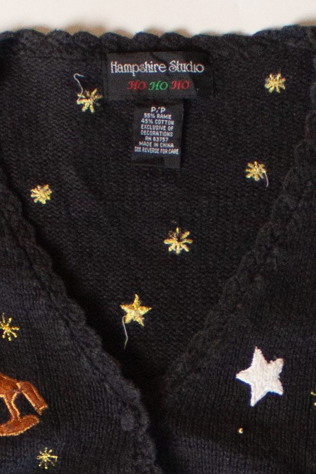 Vintage Santa Stars Ugly Christmas Cardigan (1990s)