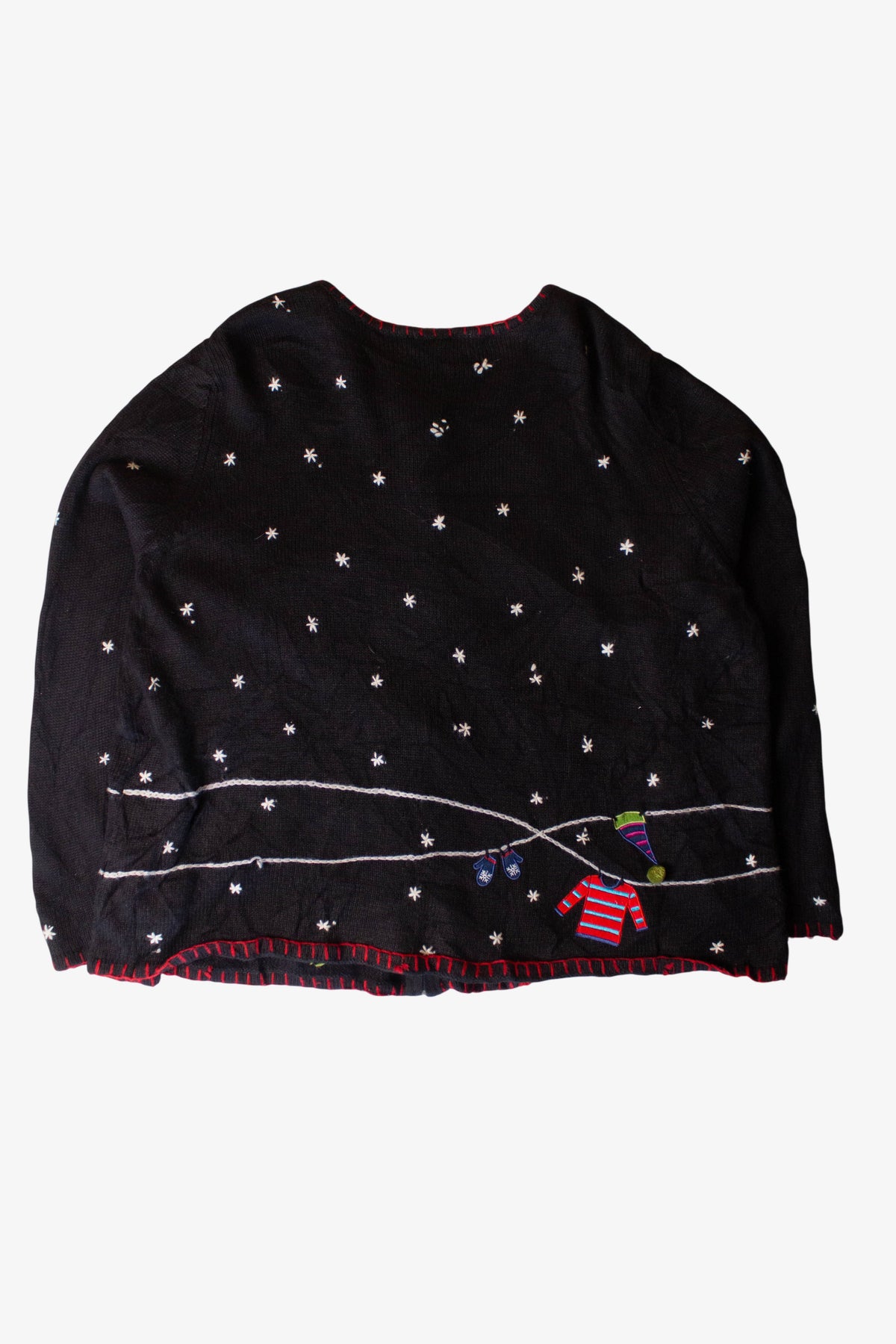 Vintage Black Snowflakes Ugly Christmas Cardigan (1990s)