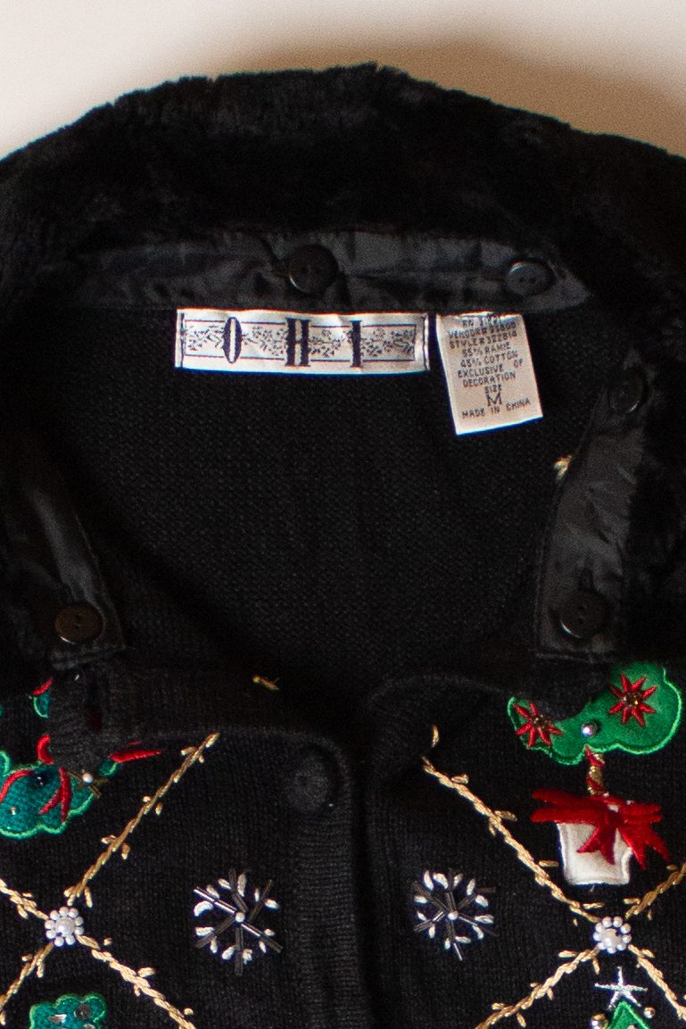 Vintage Potted Plants Christmas Cardigan (1990s)