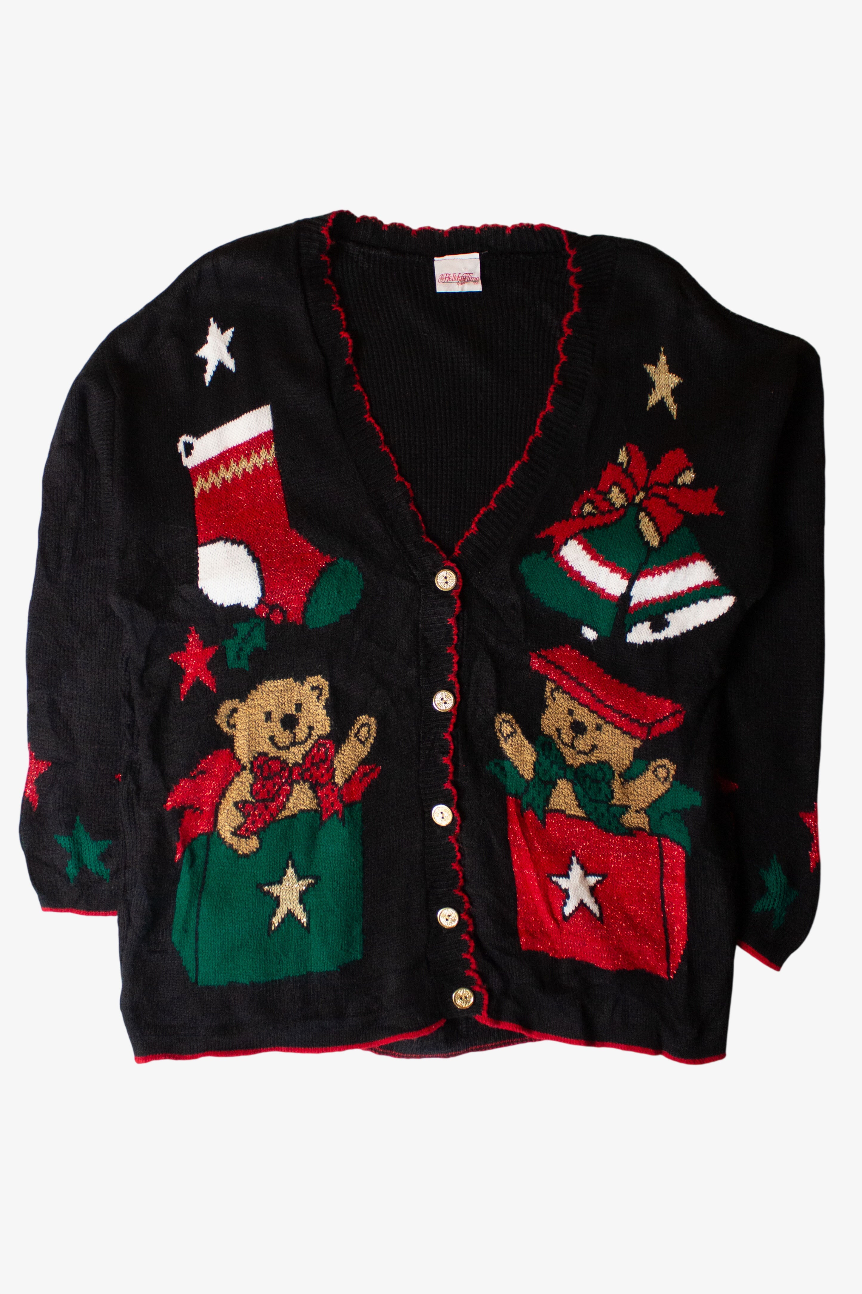 Vintage Bear Presents Christmas Cardigan (1990s)