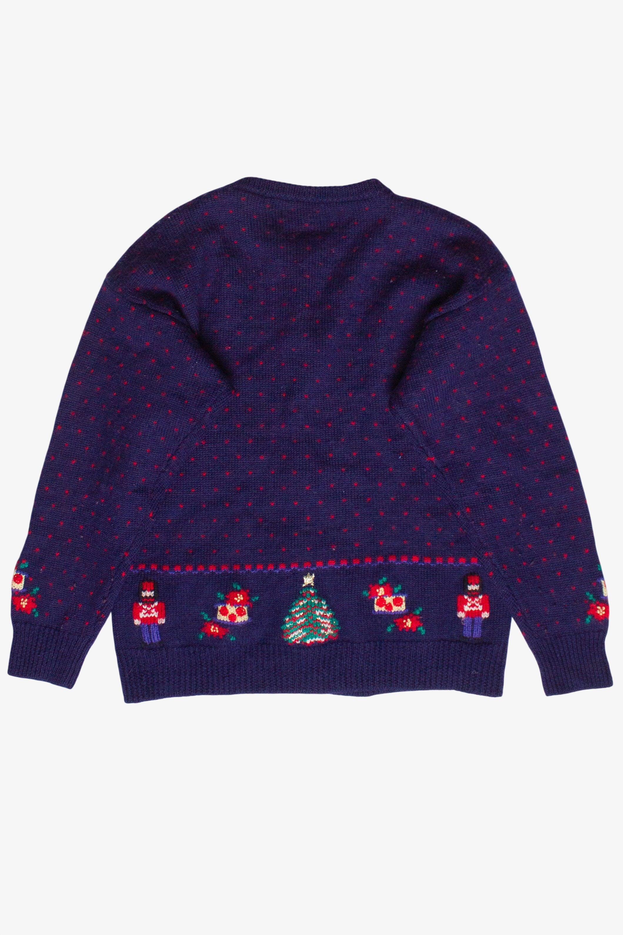 Vintage Intarsia Knit Christmas Emblems Ugly Christmas Sweater