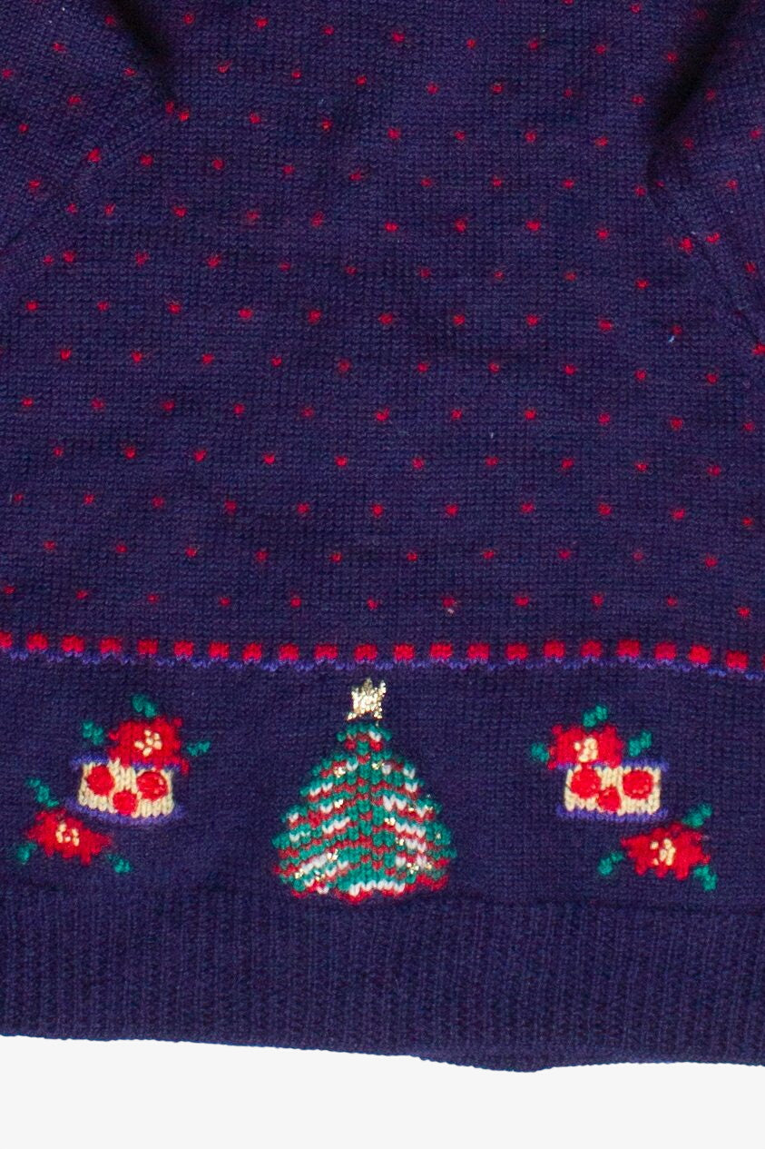 Vintage Intarsia Knit Christmas Emblems Ugly Christmas Sweater