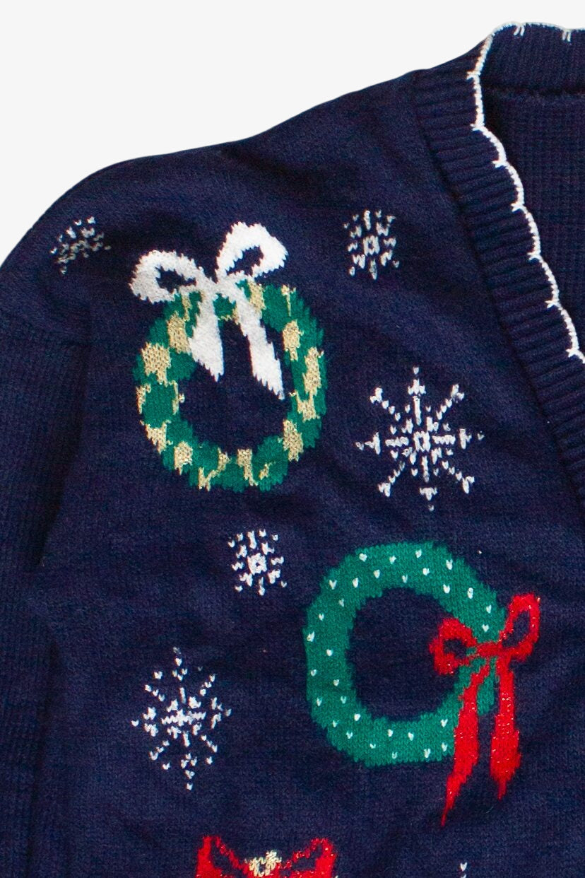 Vintage Wreath Pattern Nutcracker Ugly Christmas Sweater