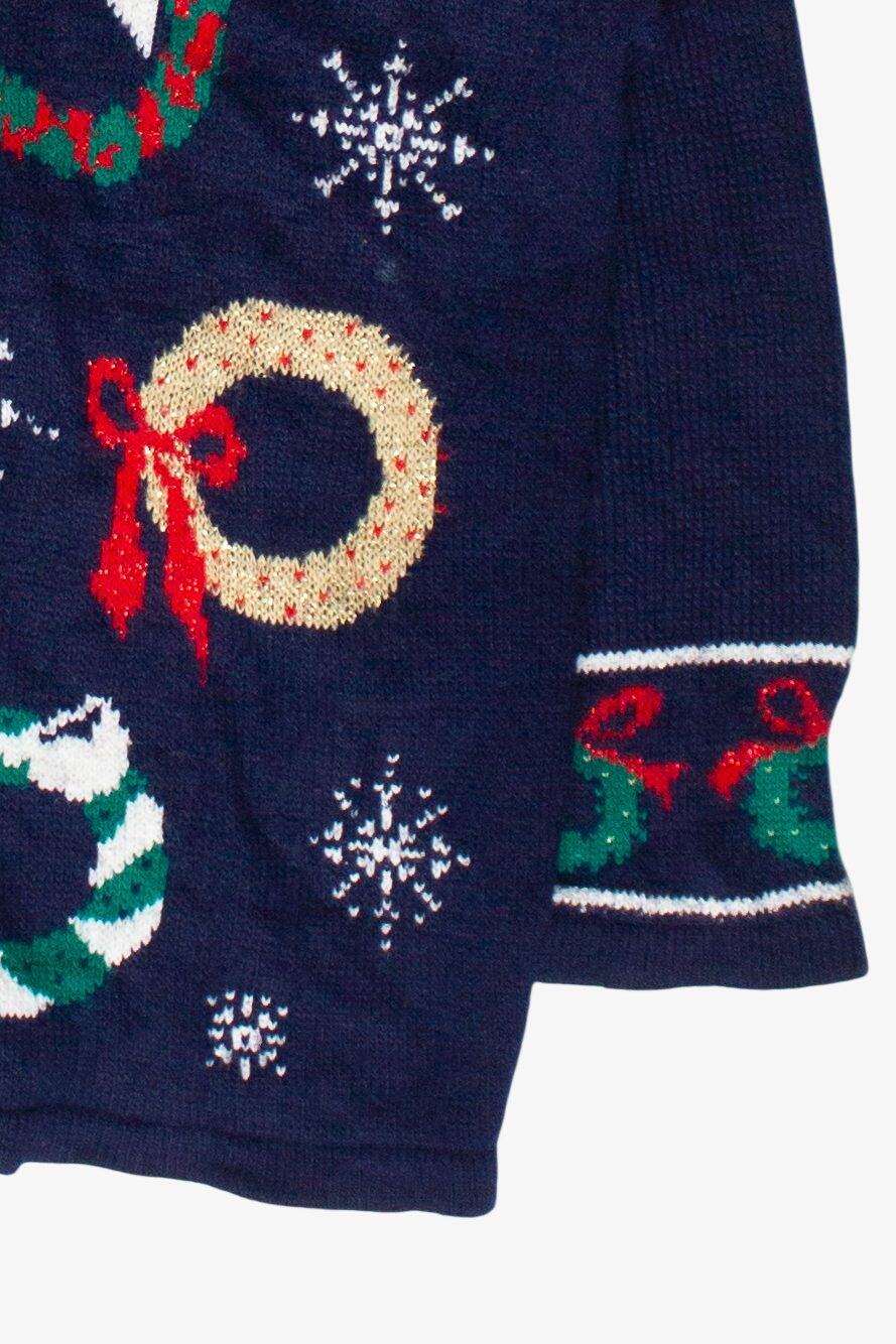 Vintage Wreath Pattern Nutcracker Ugly Christmas Sweater