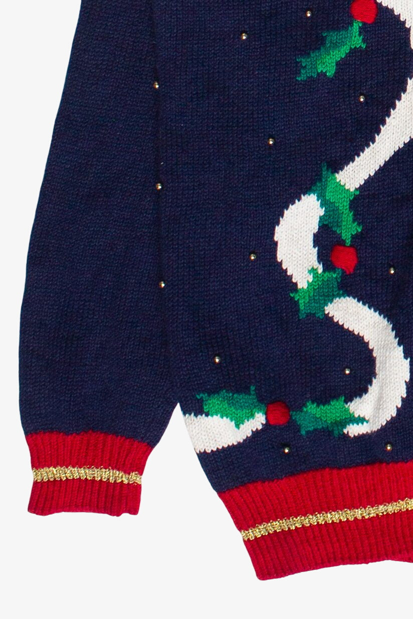 Vintage Holly Ribbon Alison Craig Ugly Christmas Sweater