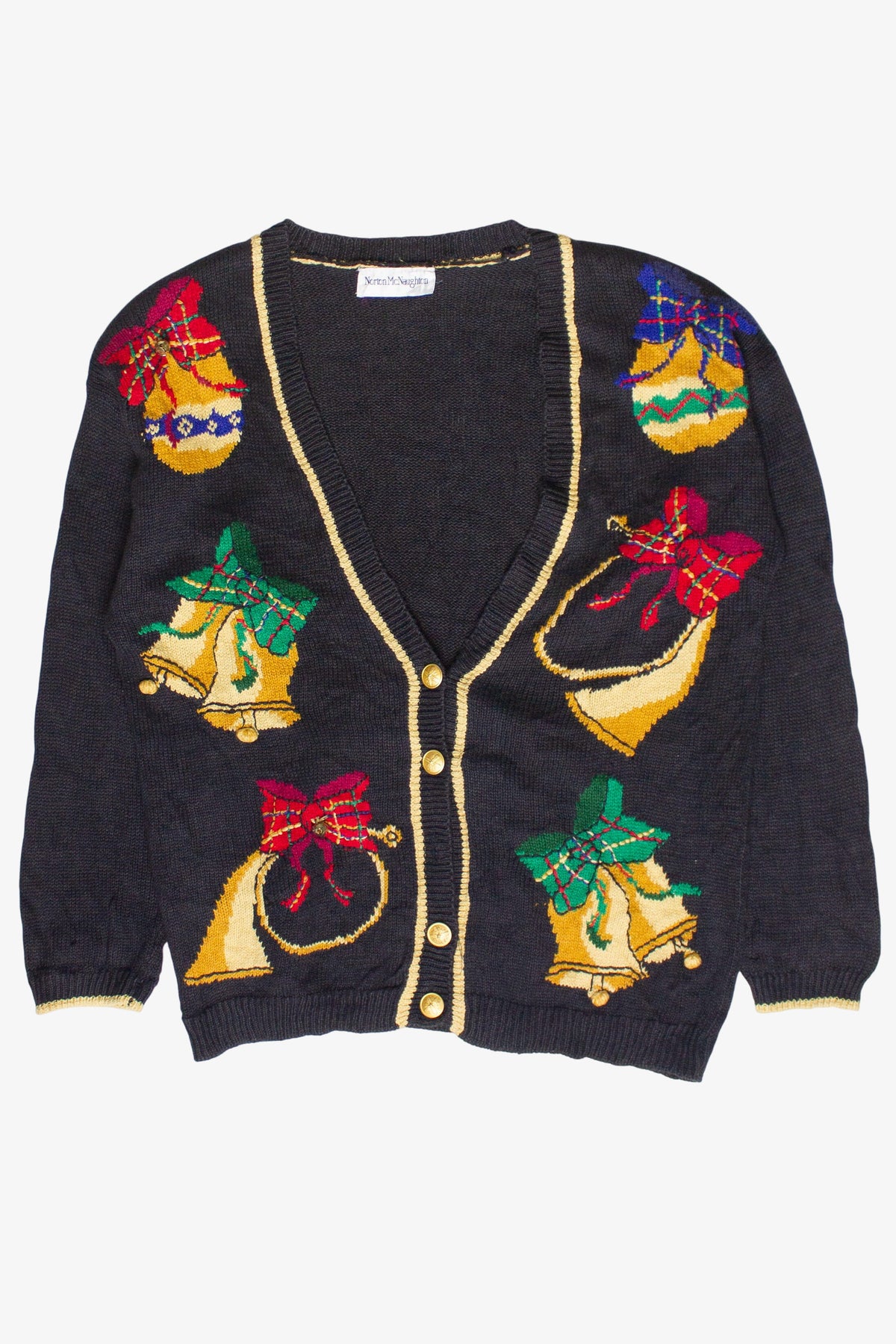 Vintage Norton McNaughton Holiday Bells Ugly Christmas Sweater (1990s)