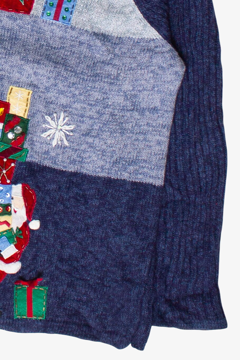 Vintage Tiara International Santa Delivering Presents Zip Up Ugly Christmas Sweater (2000s)