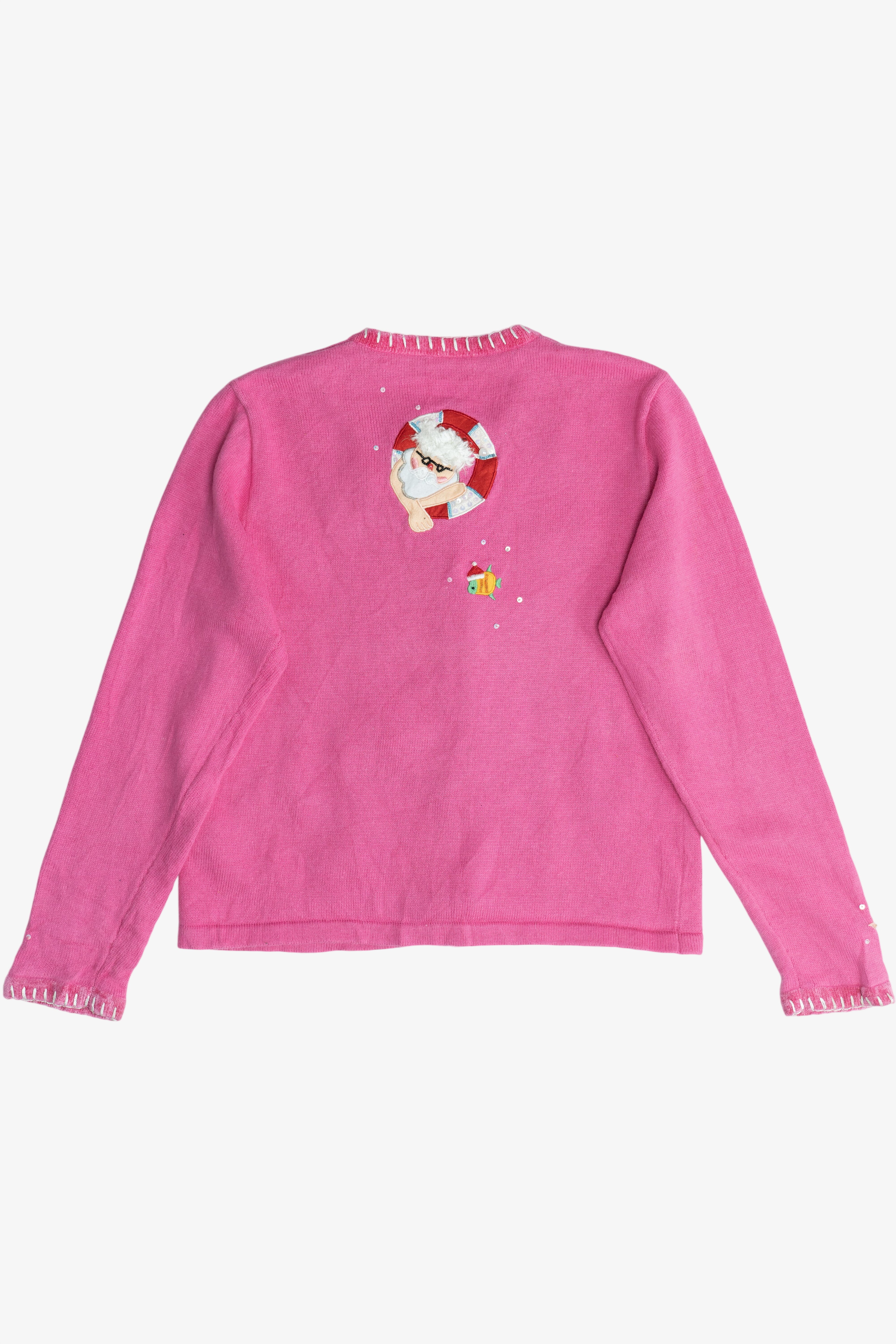 Vintage Summertime Santa Ugly Christmas Cardigan (1990s)