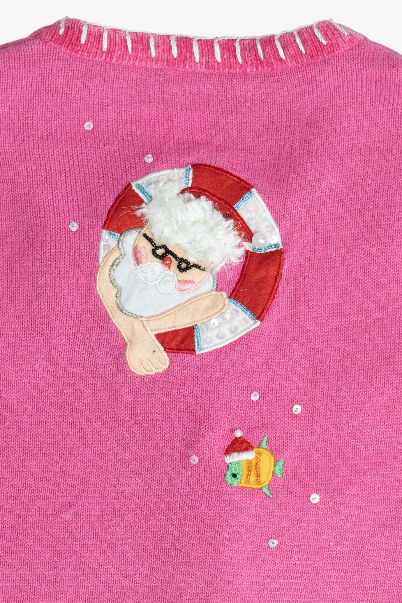 Vintage Summertime Santa Ugly Christmas Cardigan (1990s)
