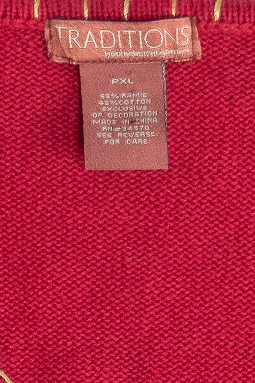 Vintage Santa And Holiday Tree Ugly Christmas Cardigan (1990s)
