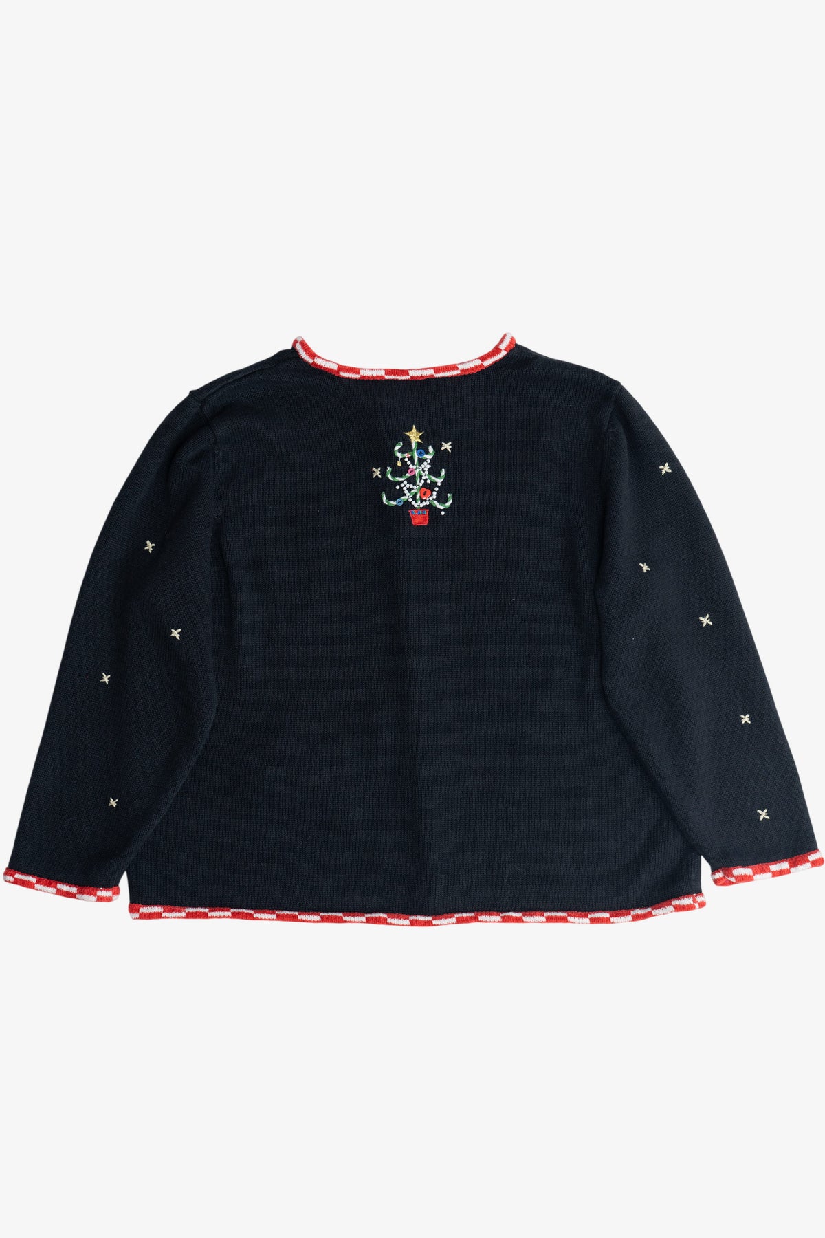 Vintage Skating Santa Ugly Christmas Cardigan (1990s)