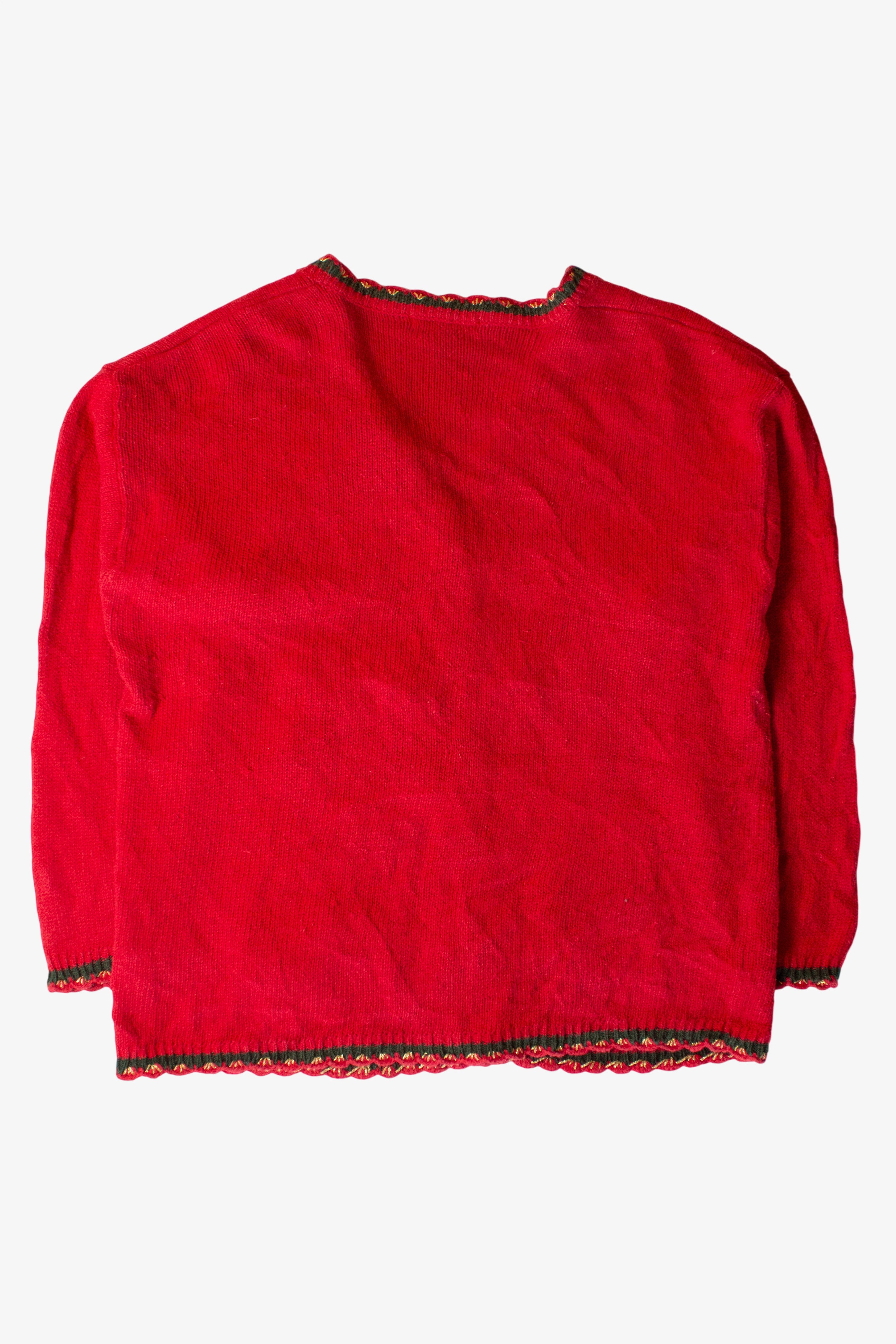 Vintage Red Snowmen Ugly Christmas Cardigan (1990s)