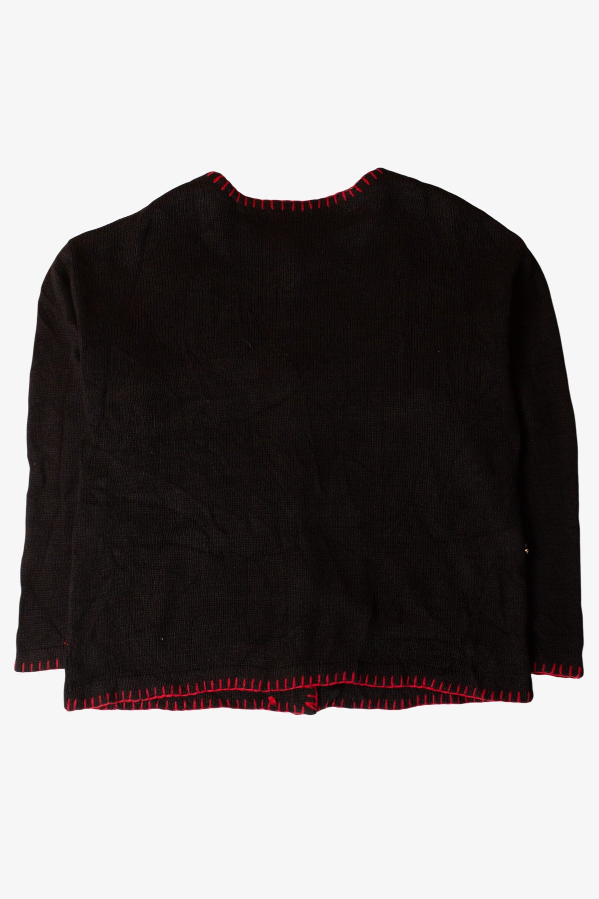 Vintage Black Patchwork Ugly Christmas Cardigan (1990s)