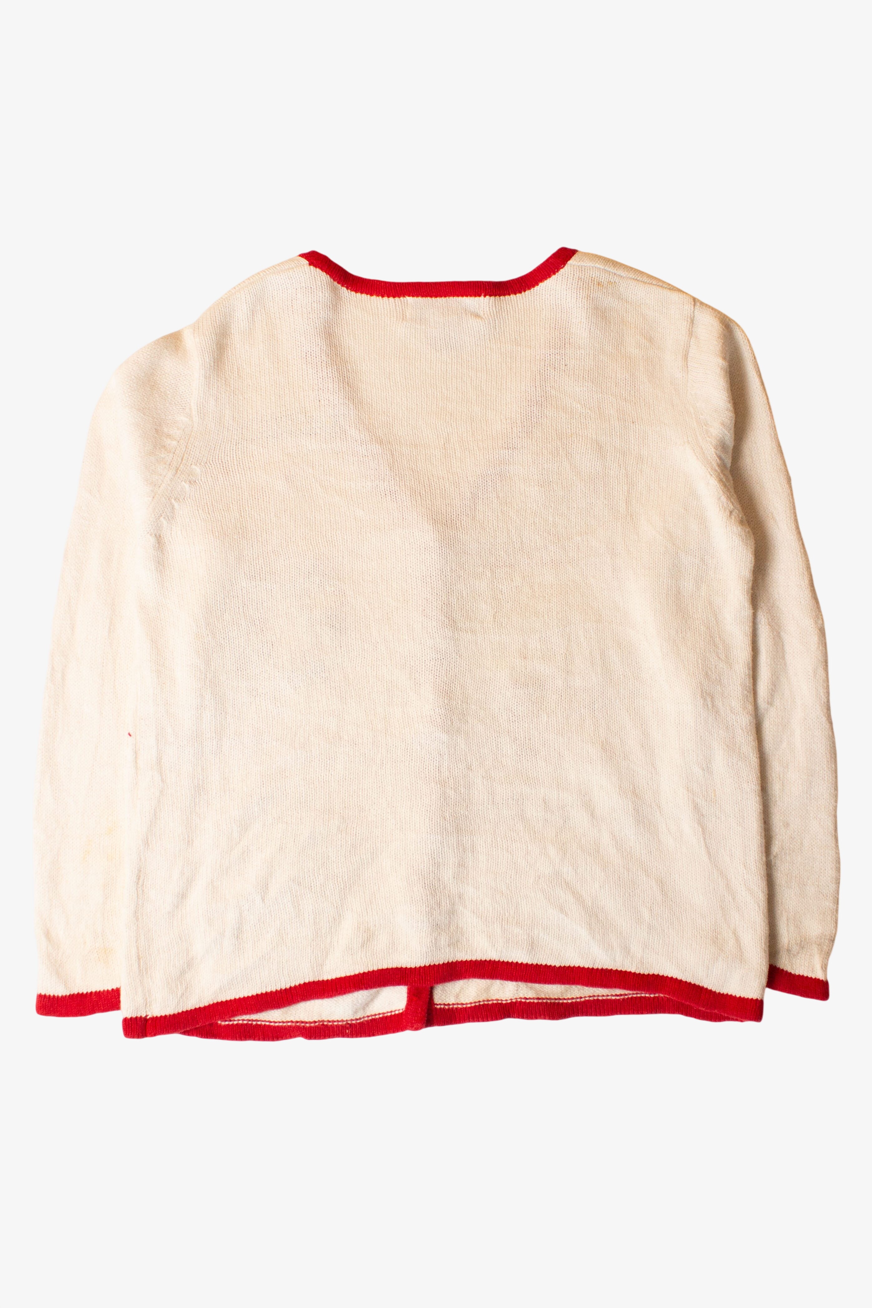 Vintage White Collage Ugly Christmas Cardigan (1990s)