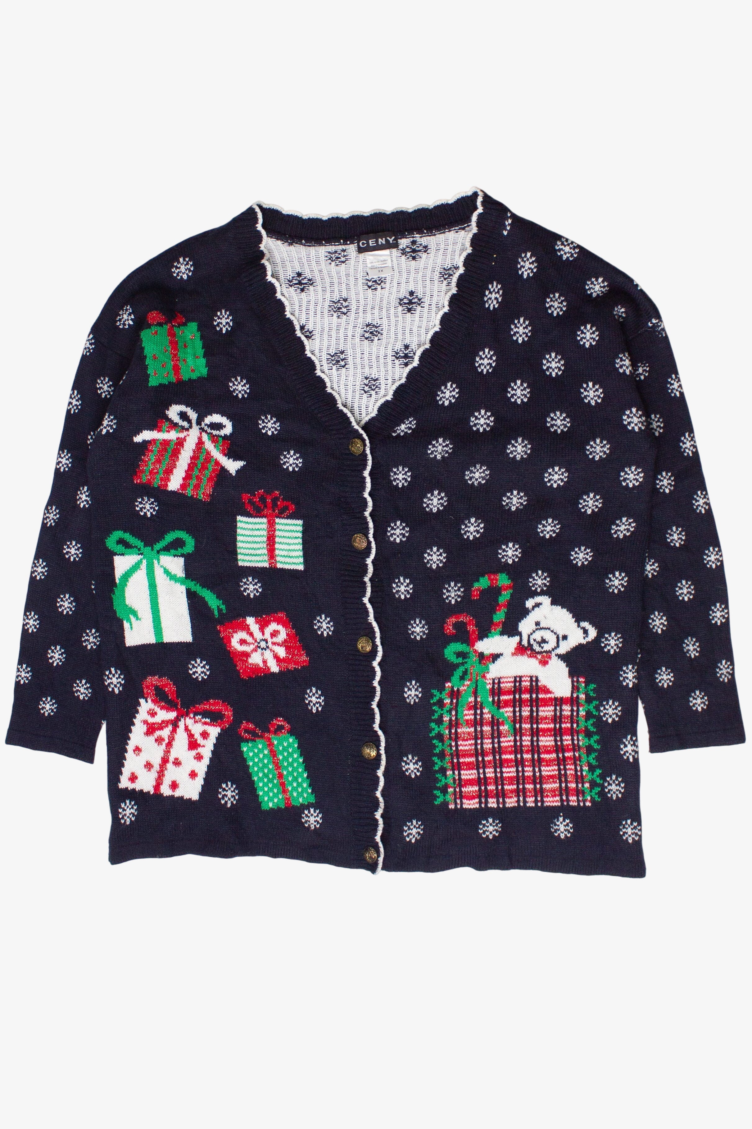 All The Presents Ceny Ugly Christmas Cardigan Sweater (2000s)