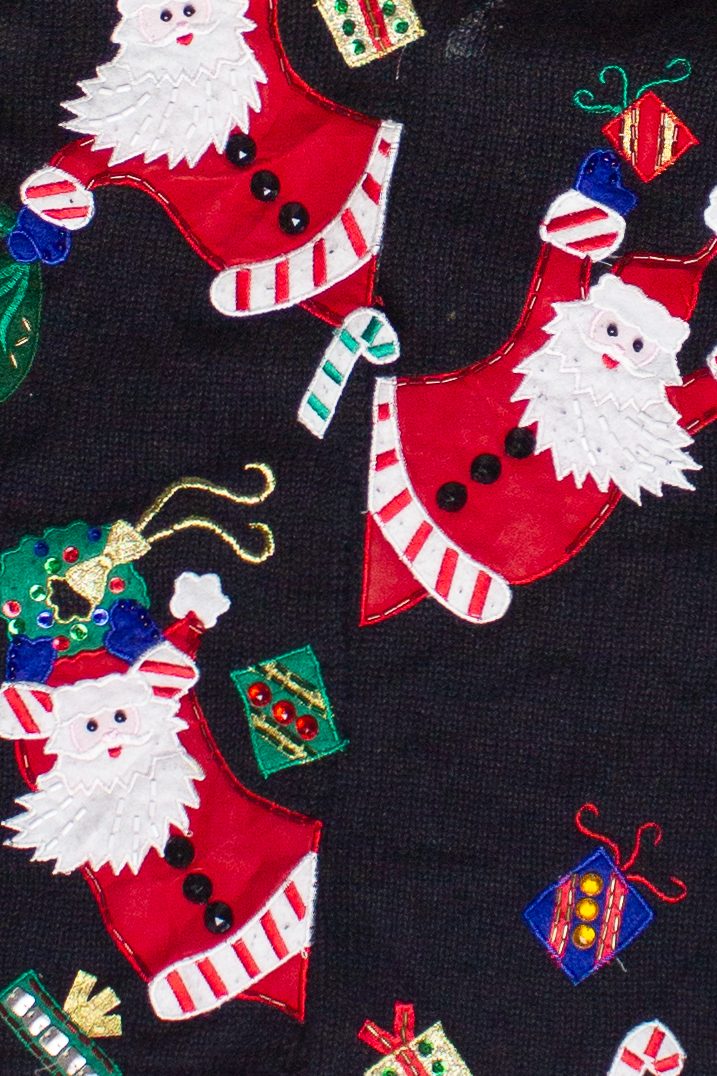 Vintage Santas With Presents Ugly Christmas Sweater (2000s)