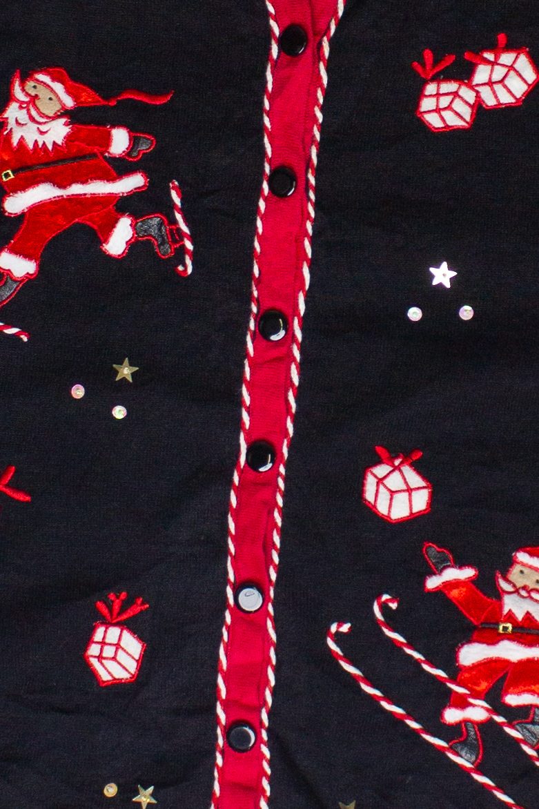 Vintage Santa Candy Skates Lightweight Ugly Christmas Sweater (2000s)