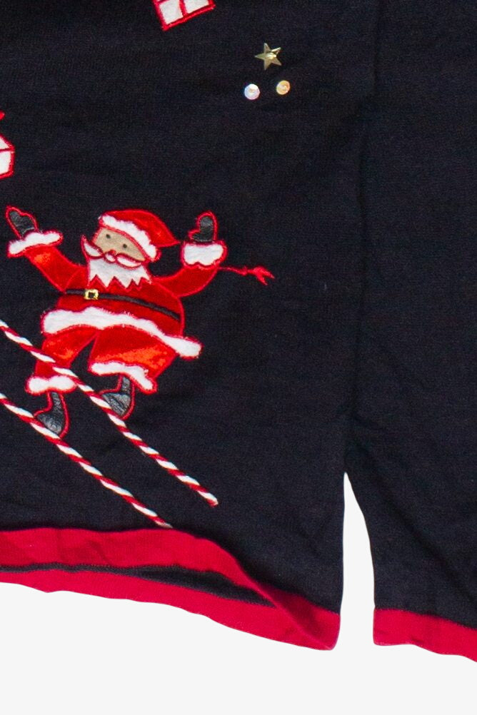 Vintage Santa Candy Skates Lightweight Ugly Christmas Sweater (2000s)