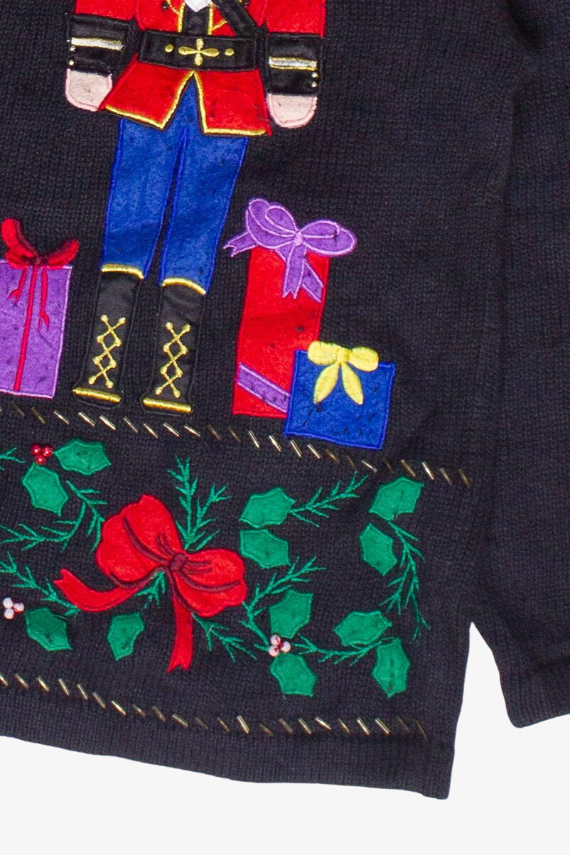 Vintage Bobbie Brooks Beaded Nutcrackers Ugly Christmas Sweater (2000s)