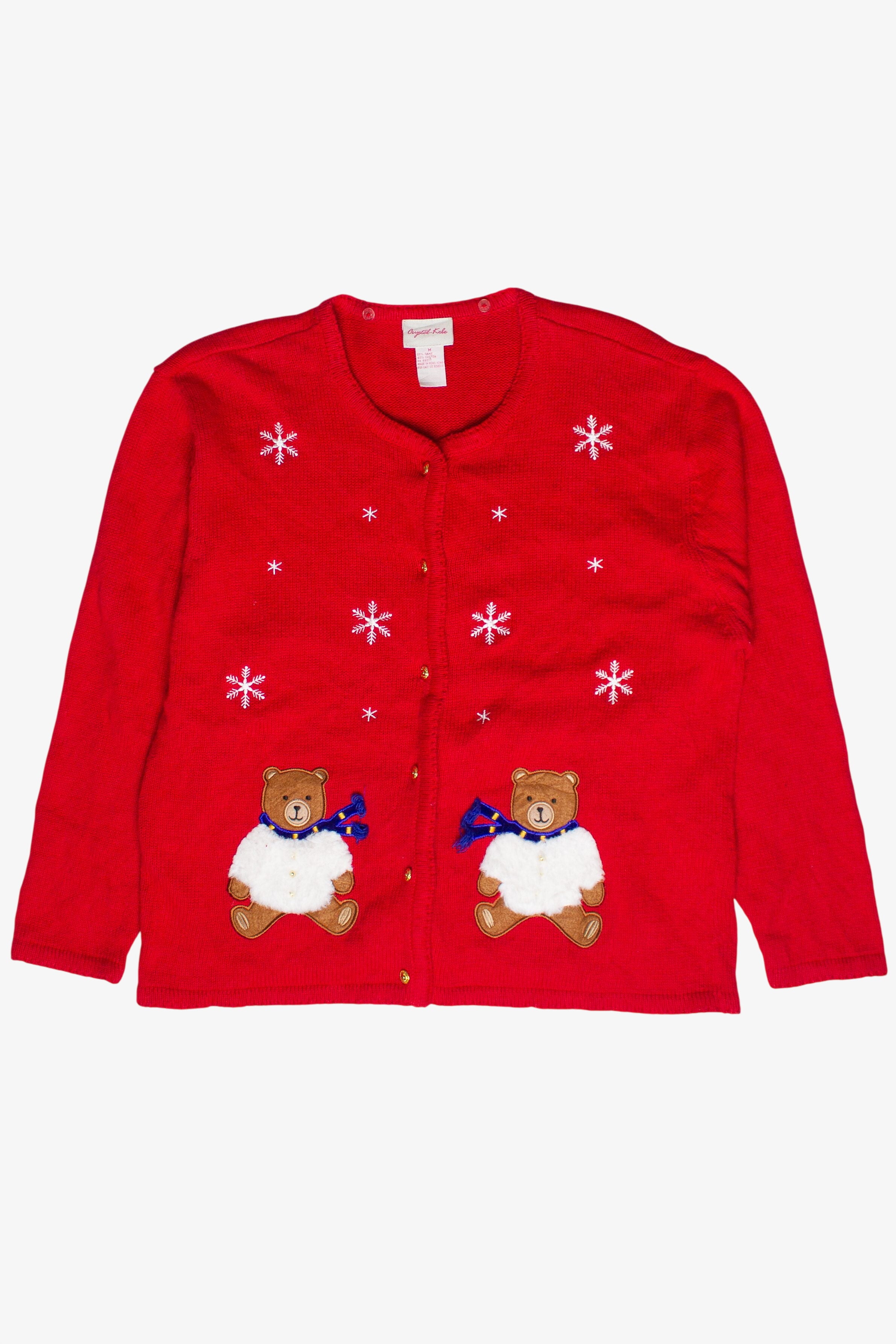 Vintage Crystal Kobe Cozy Bears Ugly Christmas Sweater (2000s)