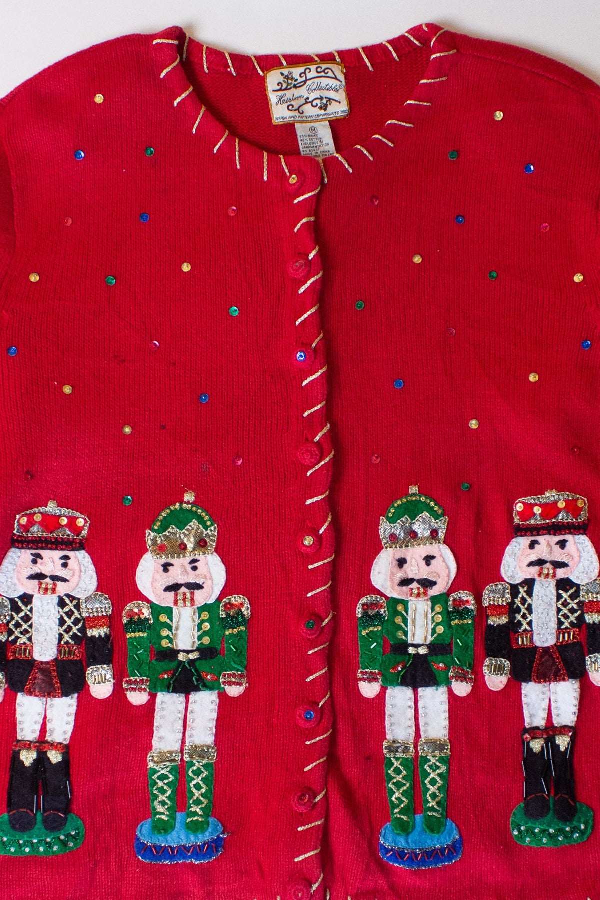 Vintage Nutcrackers Ugly Christmas Cardigan (1990s)