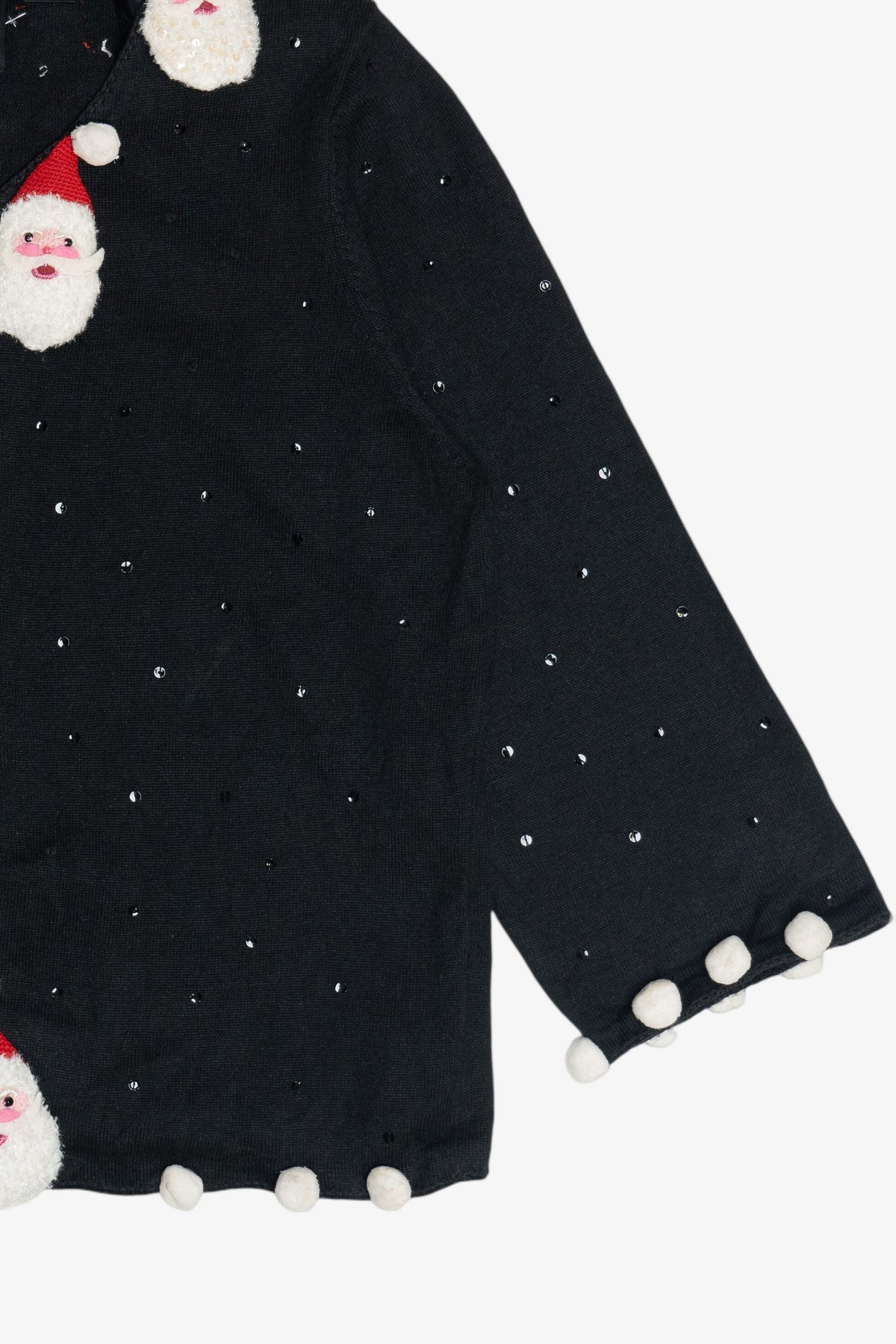 Vintage Michael Simon 3D Santa Applique Ugly Christmas Cardigan (2000s)