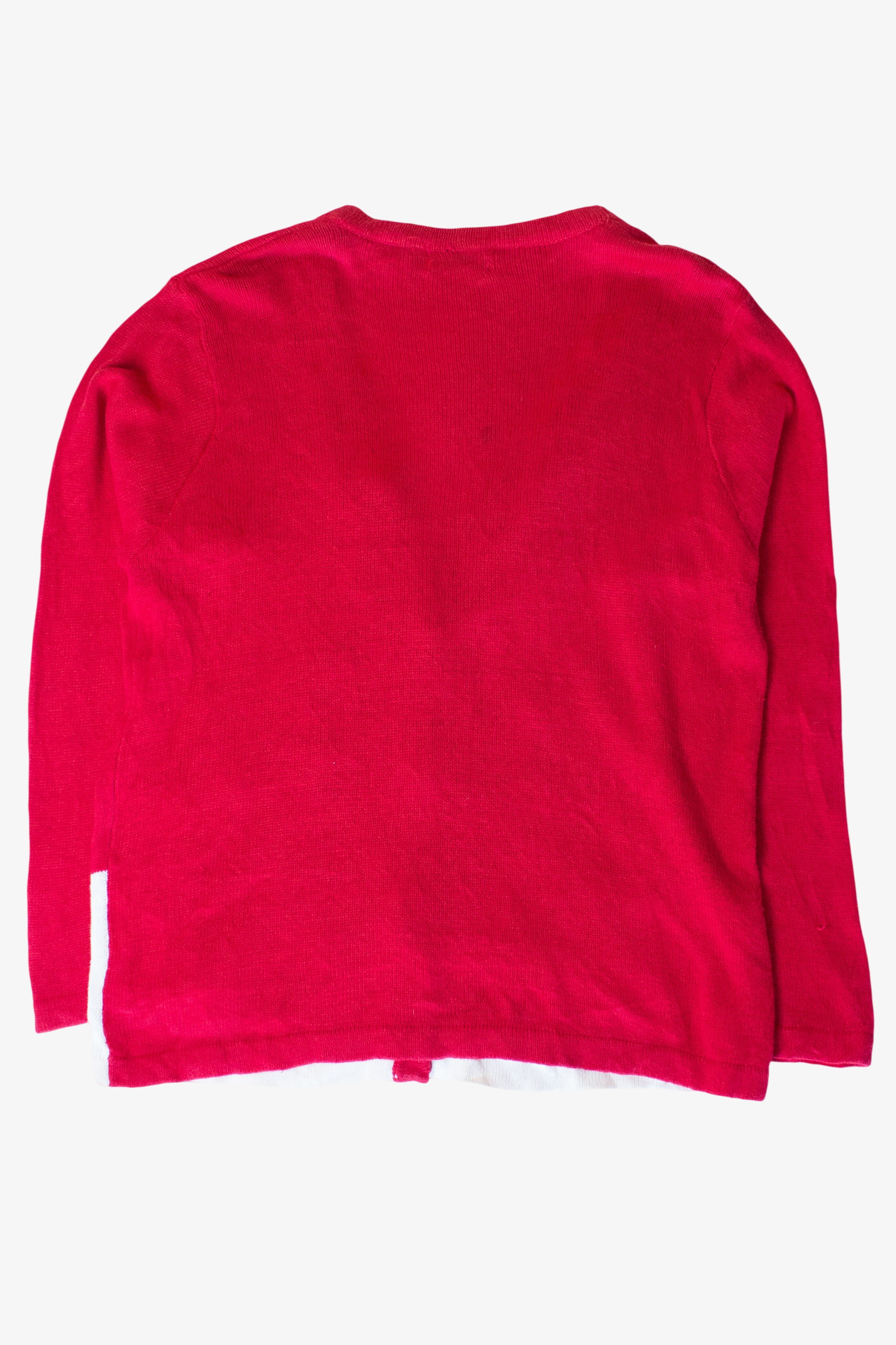 Vintage Red Town Train Christmas Cardigan (1990s)