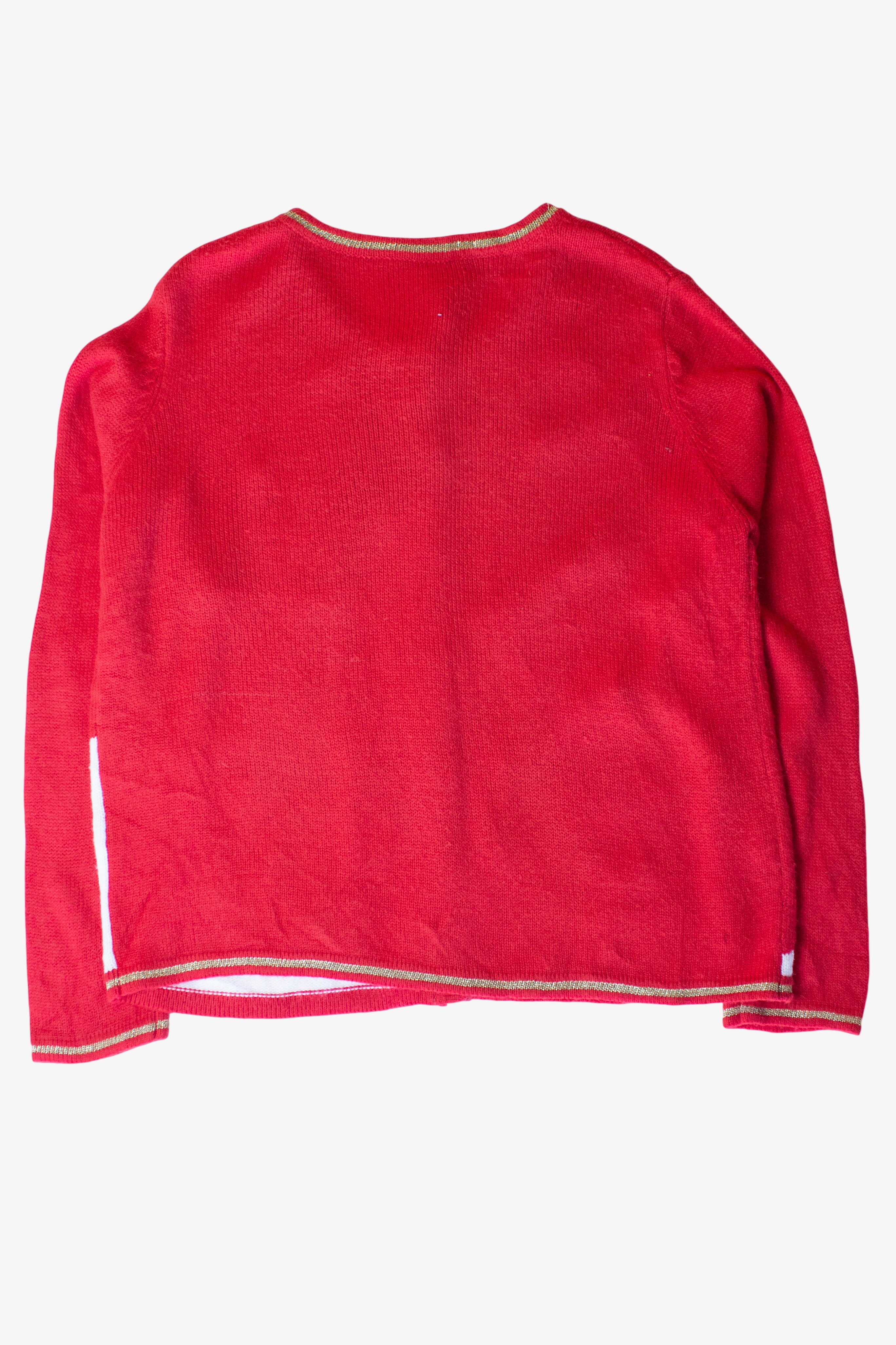 Vintage Red Reindeer Ugly Christmas Cardigan (2000s)