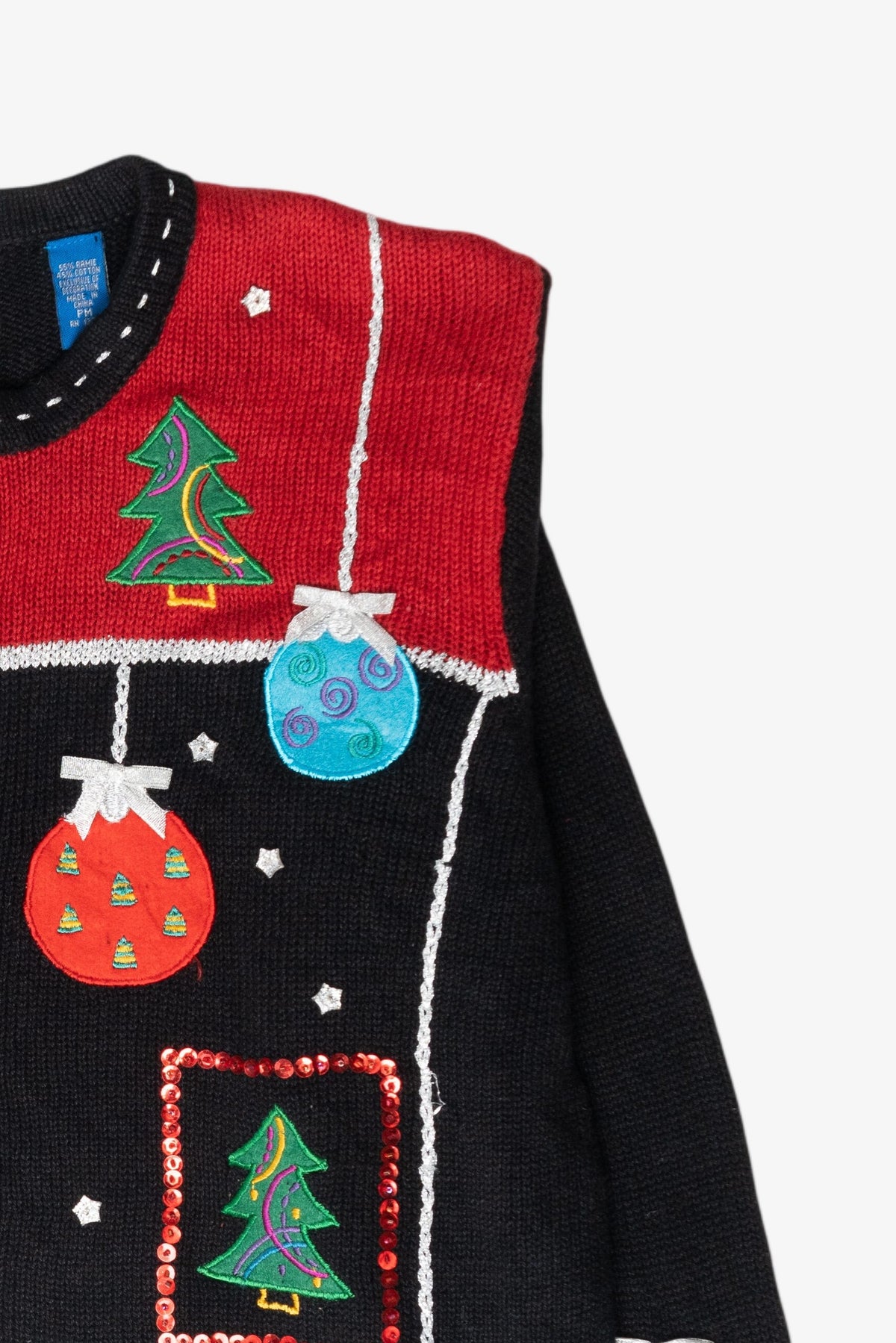 Funky Ornaments Vintage Ugly Christmas Pullover (1980s)