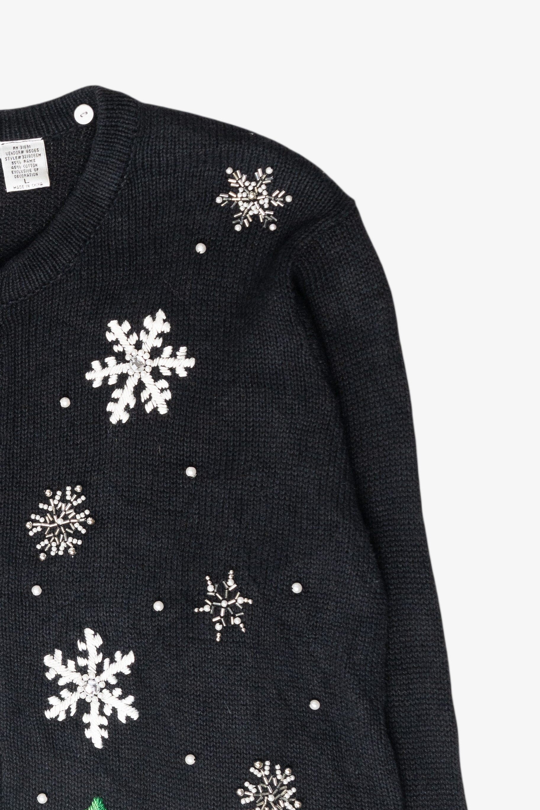 Snowglobe Vintage Ugly Christmas Zip Cardigan