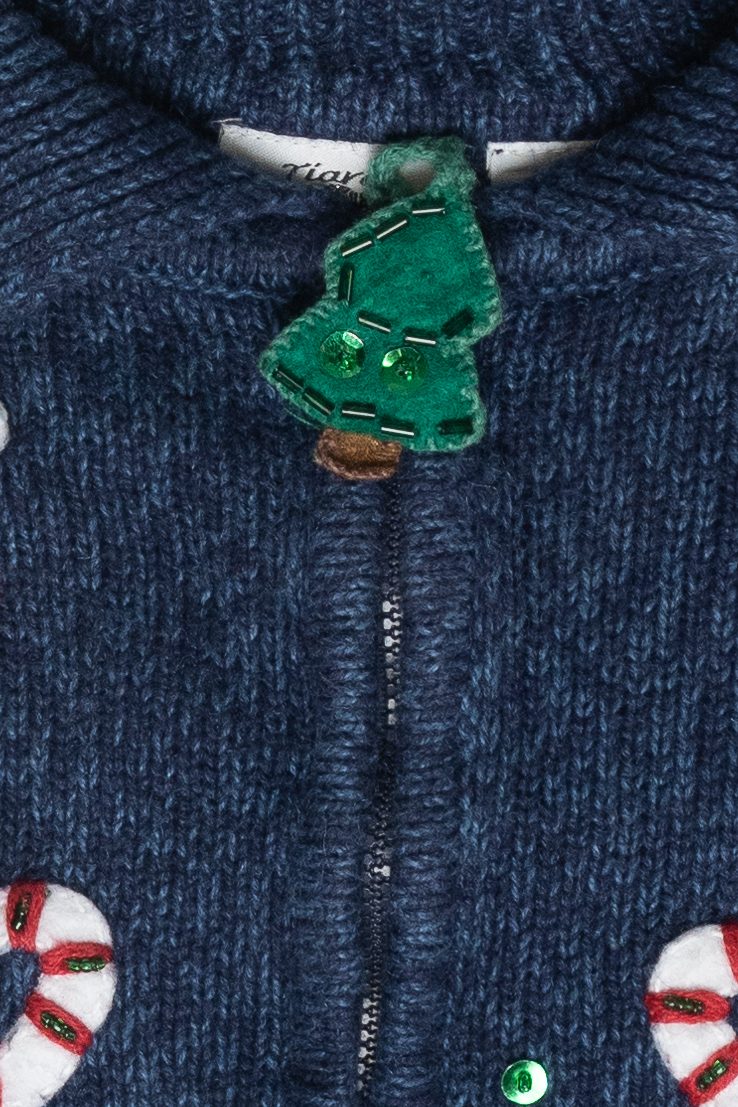 Kids Size Reindeer Vintage Ugly Christmas Cardigan (2000s)