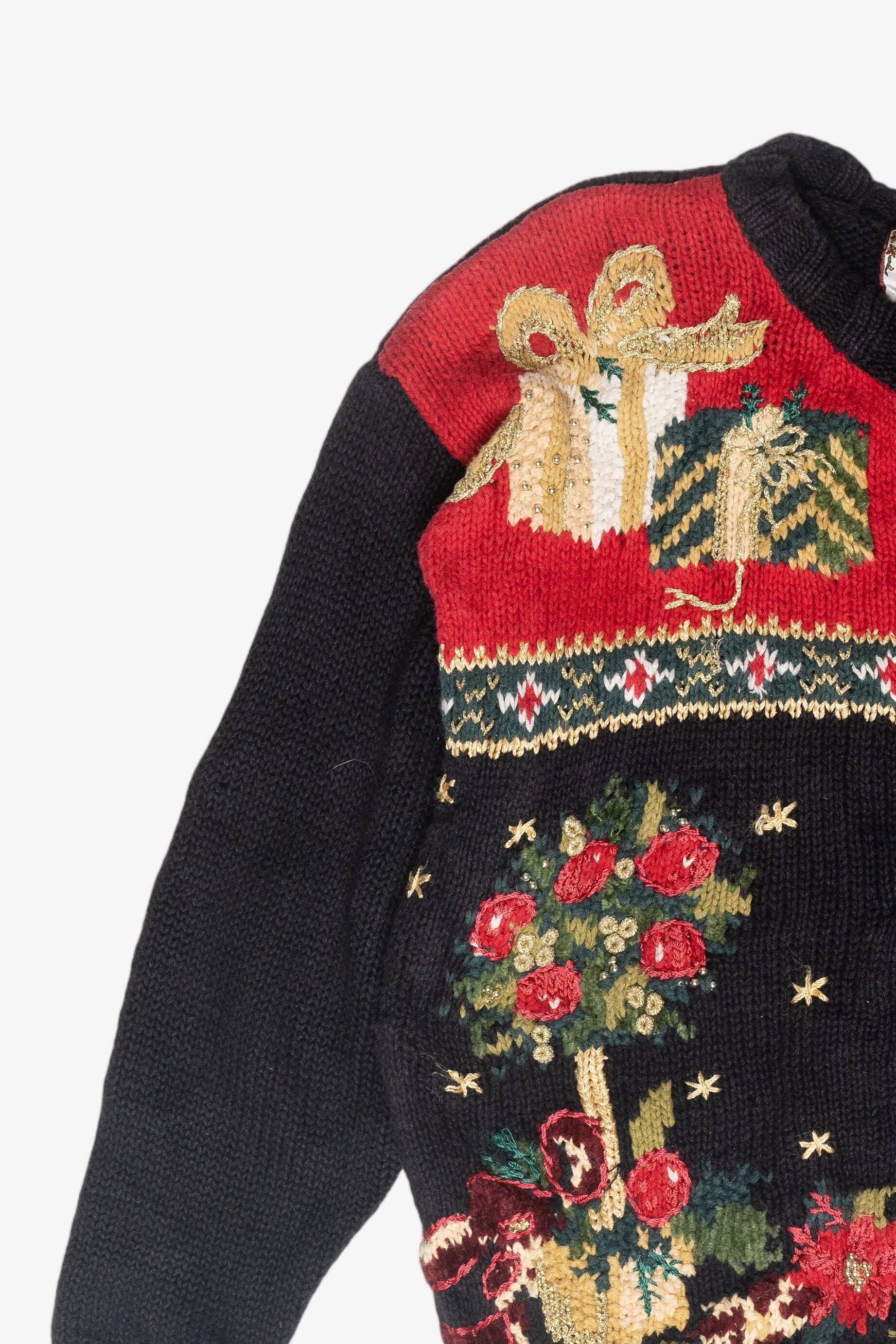 Petite Size Holly Vintage Ugly Christmas Sweater (1990s)