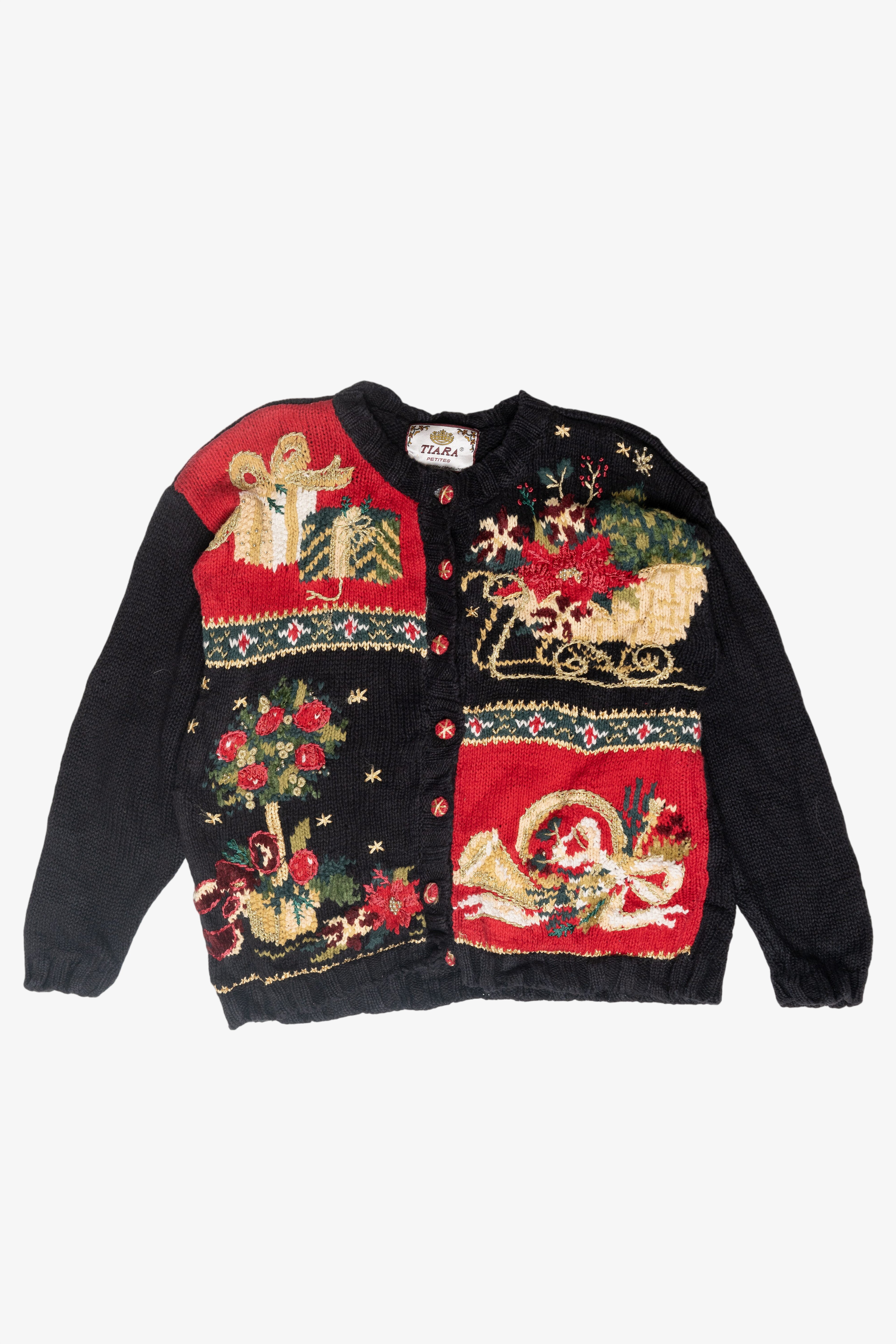 Petite Size Holly Vintage Ugly Christmas Sweater (1990s)