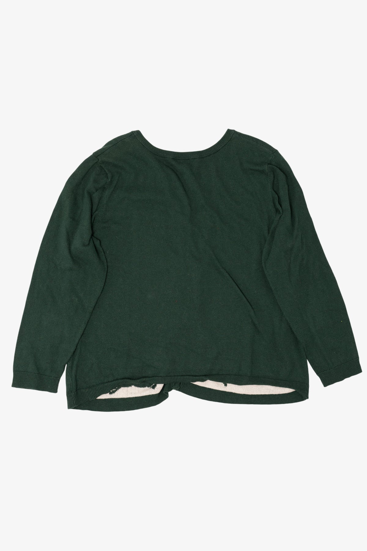 Green Christopher & Banks Reindeer Ugly Christmas Cardigan (2010s)