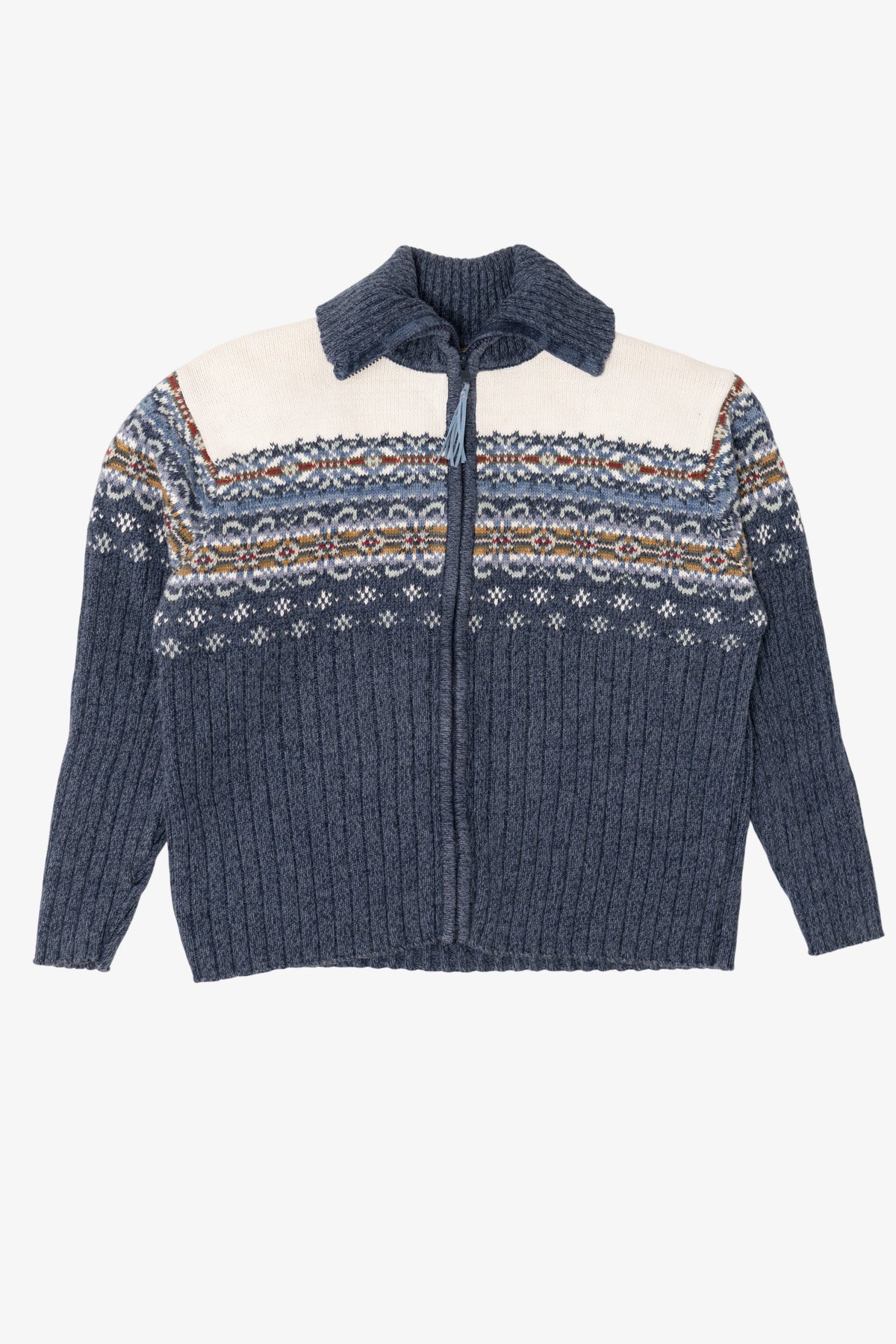 Vintage Blue Heirloom Collectibles Snowflakes Ugly Christmas Fair Isle Cardigan (2000s)