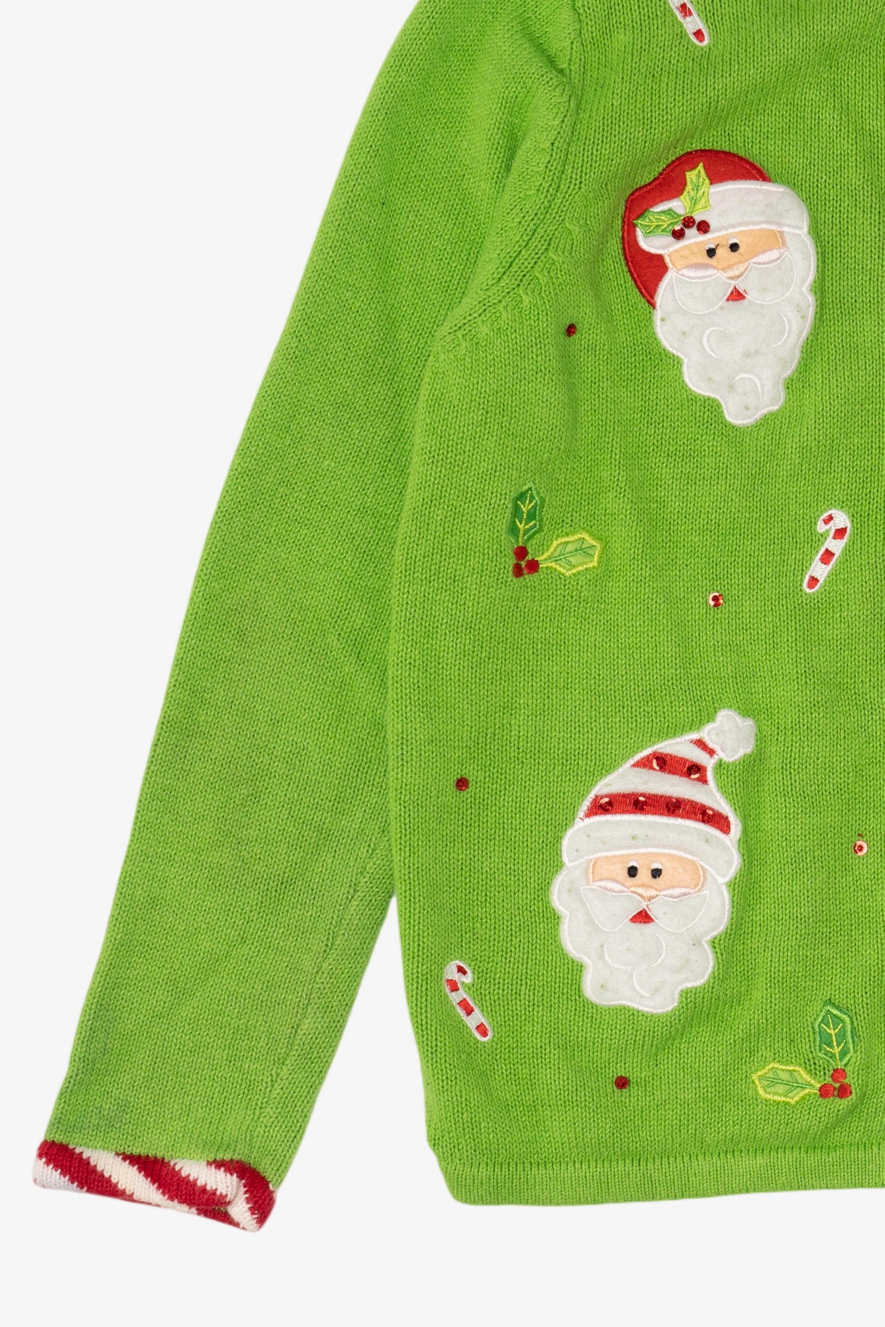 Vintage Green Tiara International Santa Ugly Christmas Cardigan (2000s)