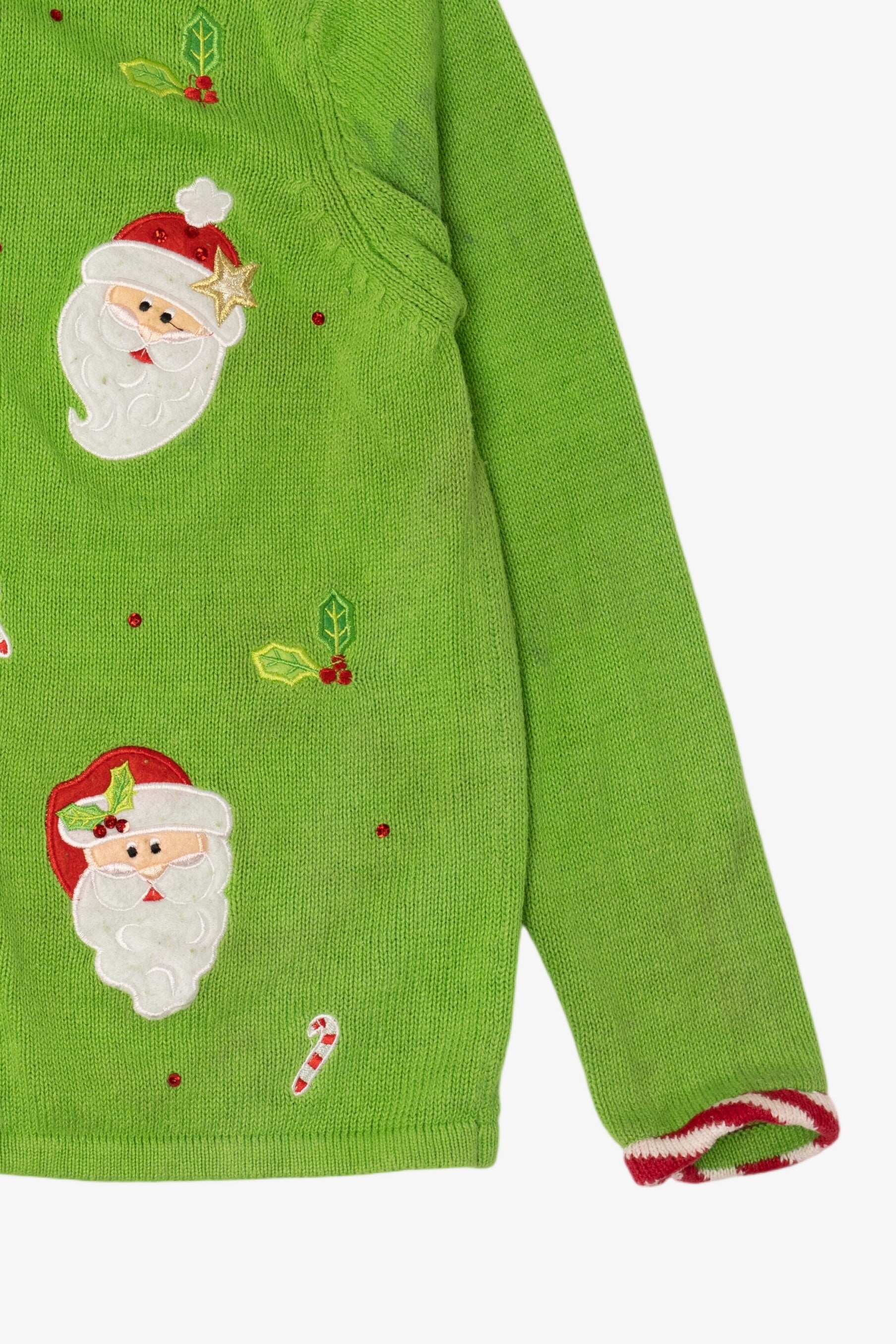 Vintage Green Tiara International Santa Ugly Christmas Cardigan (2000s)
